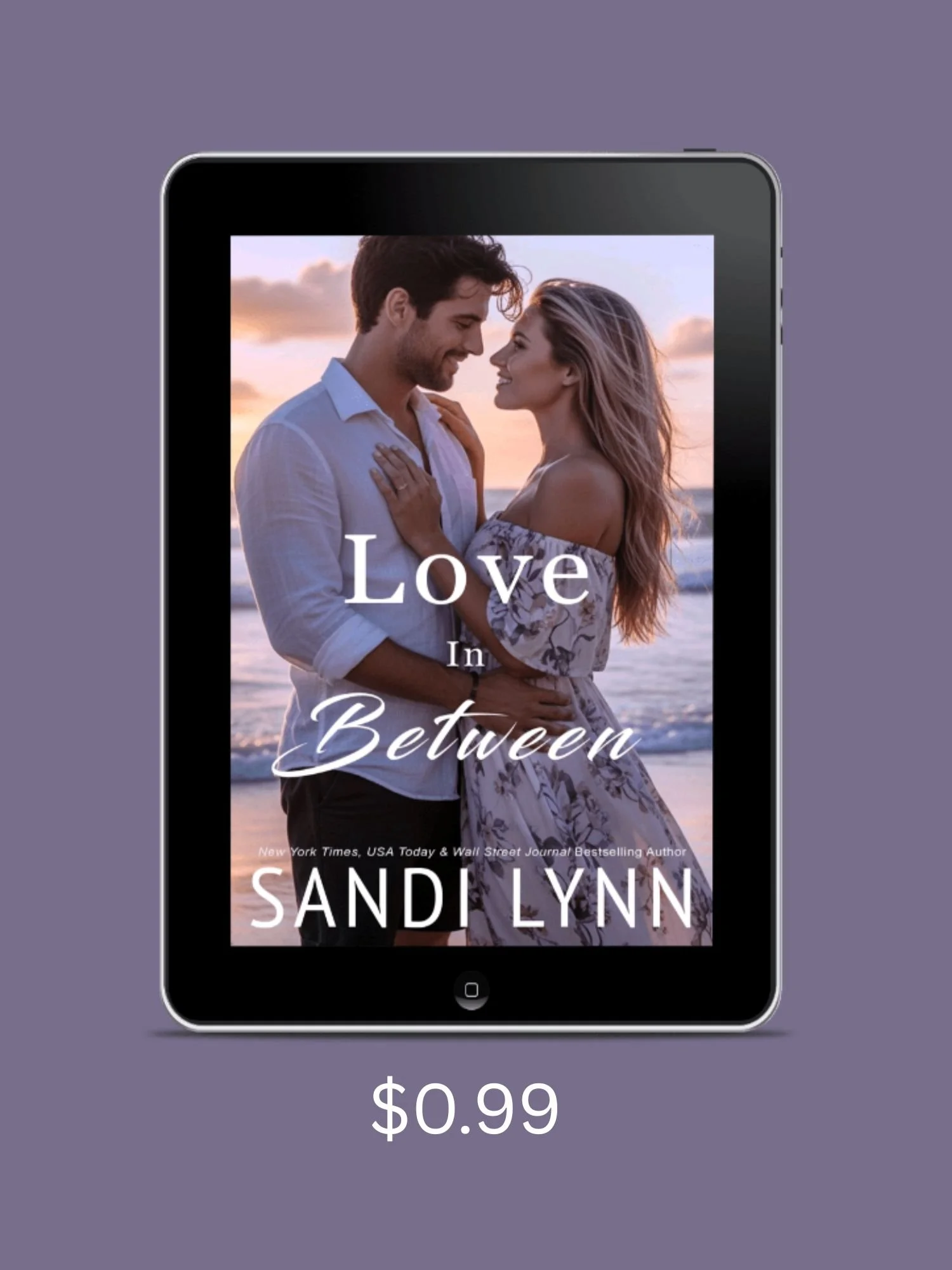 Sweet couple embracing on beach