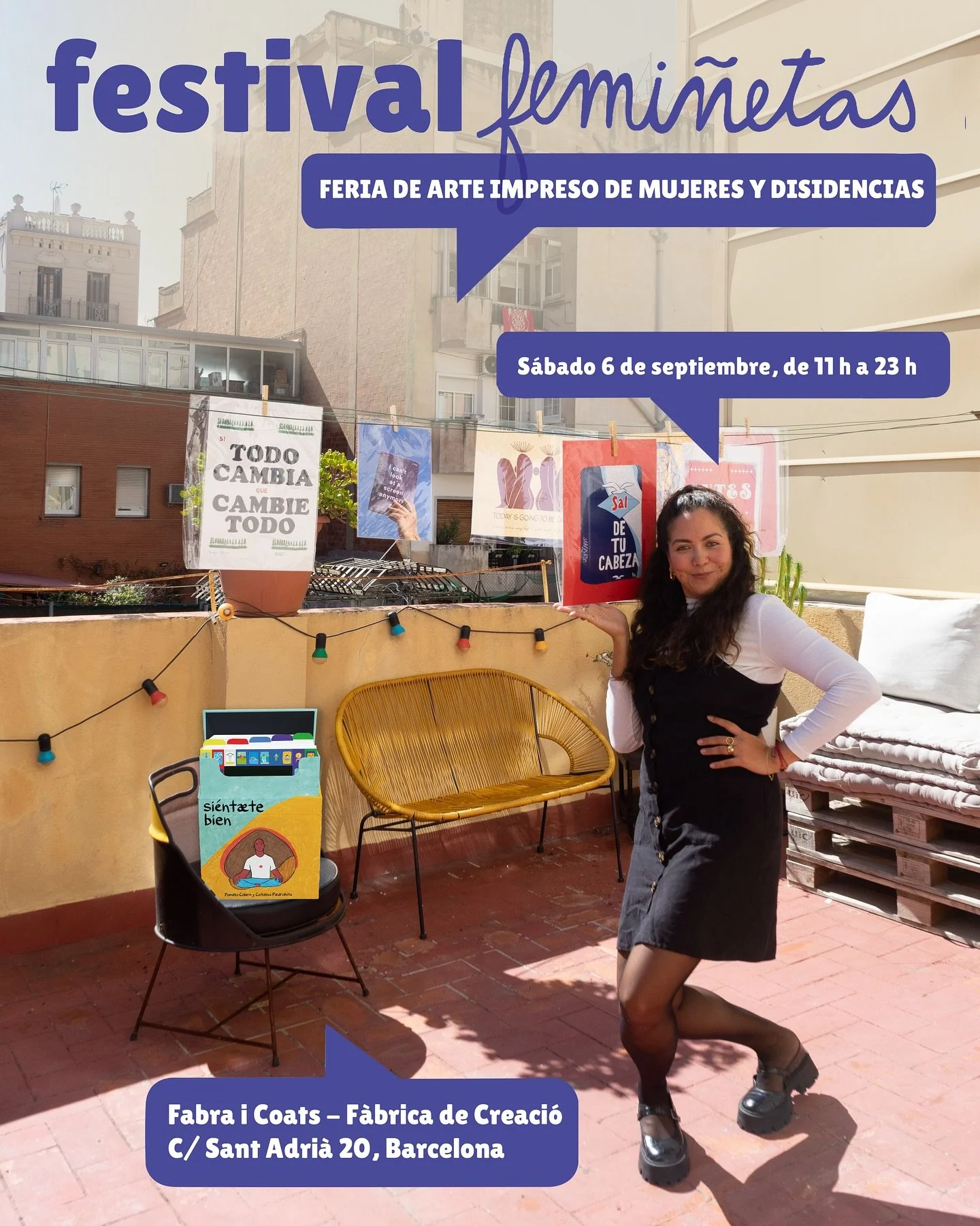 💜 El s&aacute;bado 6 de septiembre me encontrar&aacute;s en el Festival @feminetas , el fiest&oacute;n de arte impreso de mujeres y disidencias.

Voy con todo: prints, serigraf&iacute;as, Si&eacute;nt&aelig;te Bien, libros y merch.

Adem&aacute;s ha