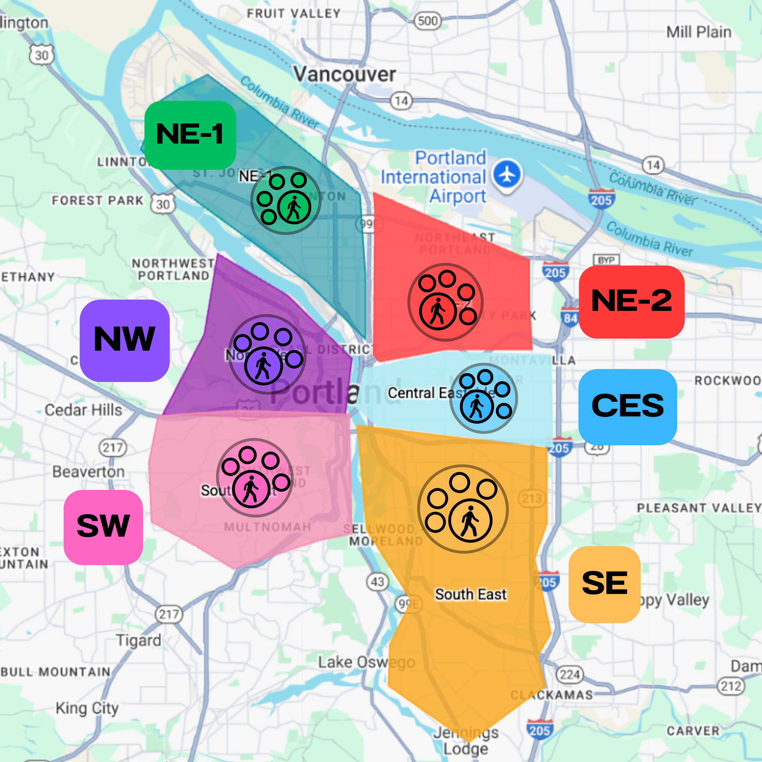 2026 Service Map - by zone 