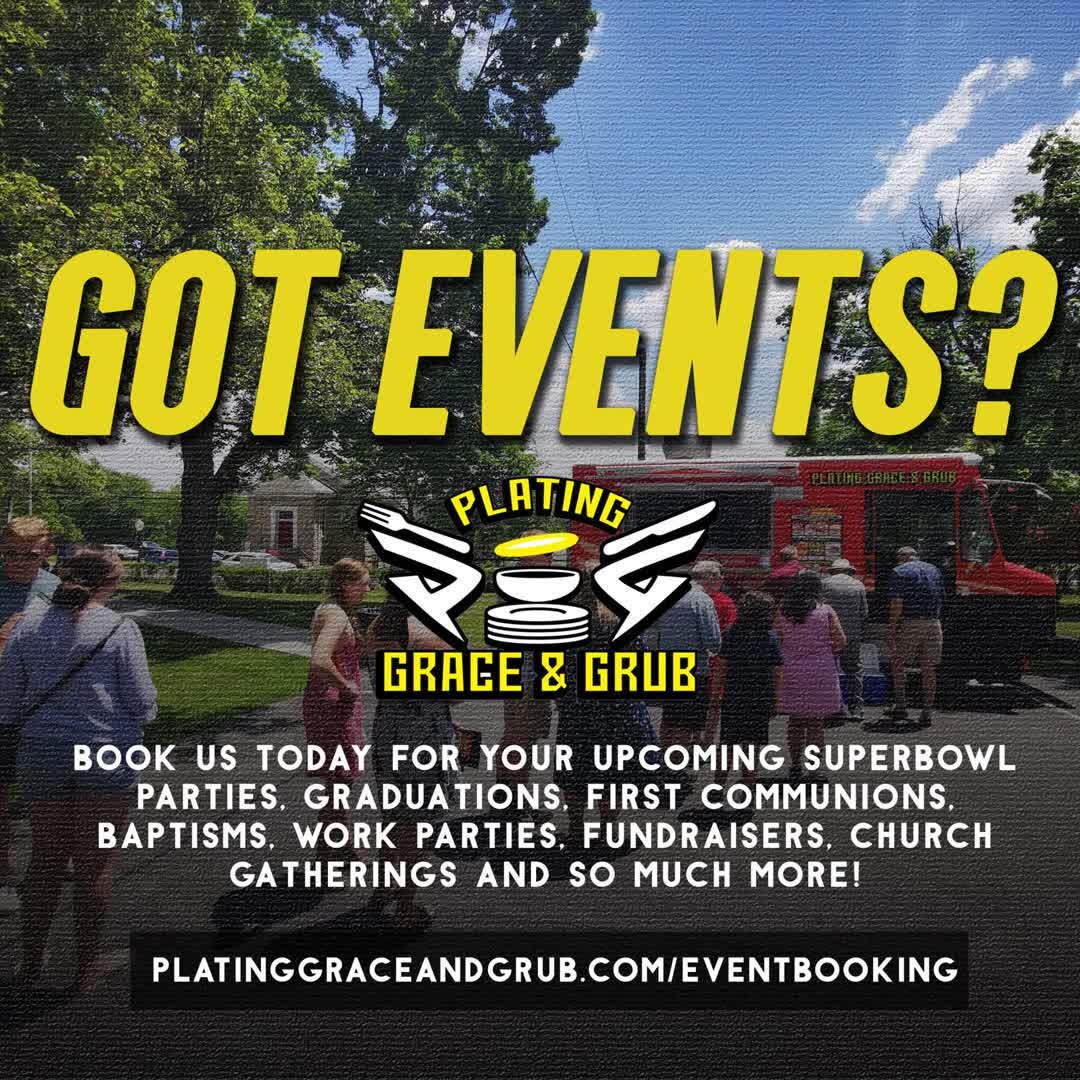 Friends, be sure to book the @platinggracetruck for all your upcoming events! Booking an event with us will greatly help our new staff/interns gain experience and training for the busy food truck season ahead. From your upcoming Superbowl parties to 