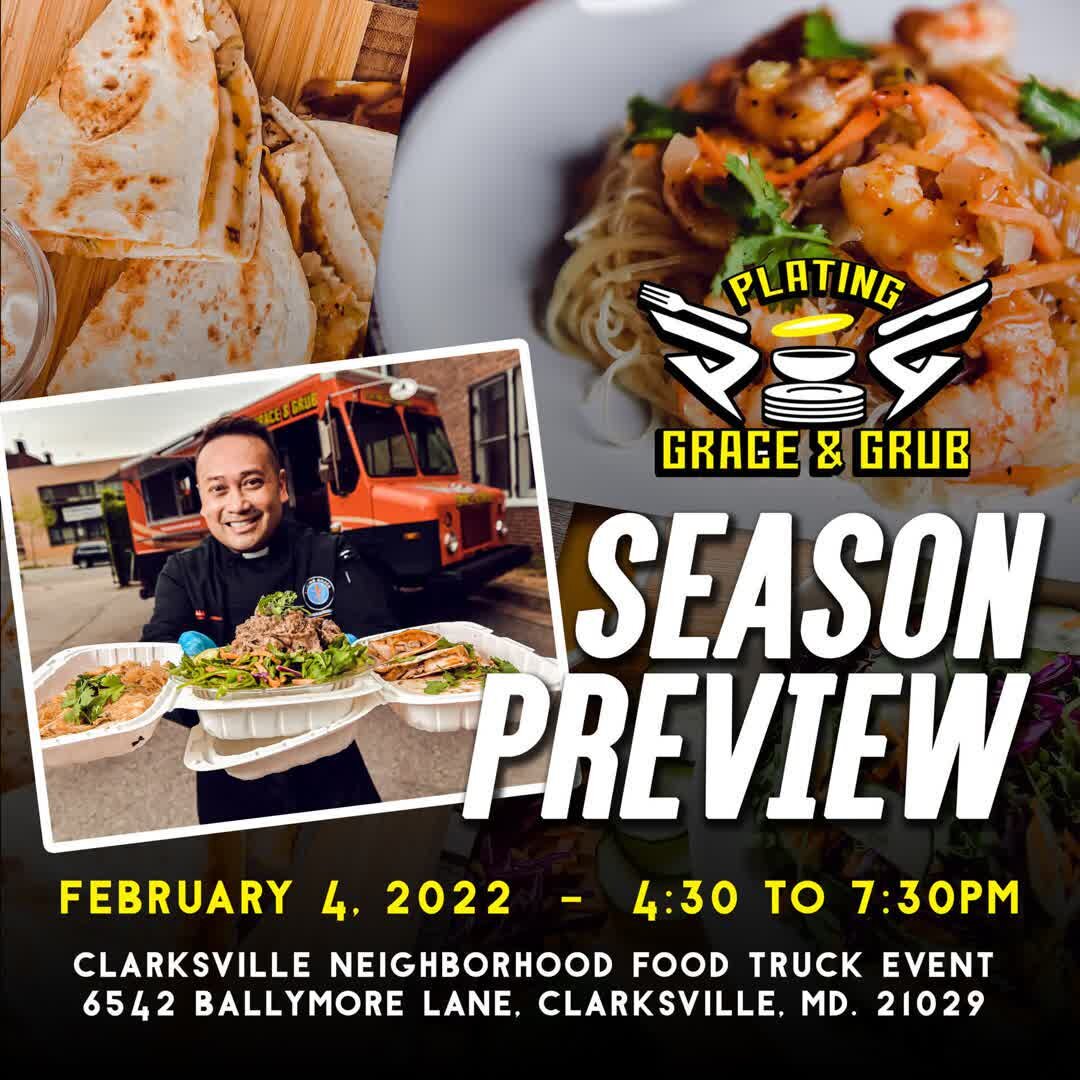 Come join us at our @platinggracetruck Season Preview happening TODAY at the Clarksville Neighborhood Food Truck Event! This is a special sneak preview of the delicious international comfort food that we will be serving in the Spring and Summer. This