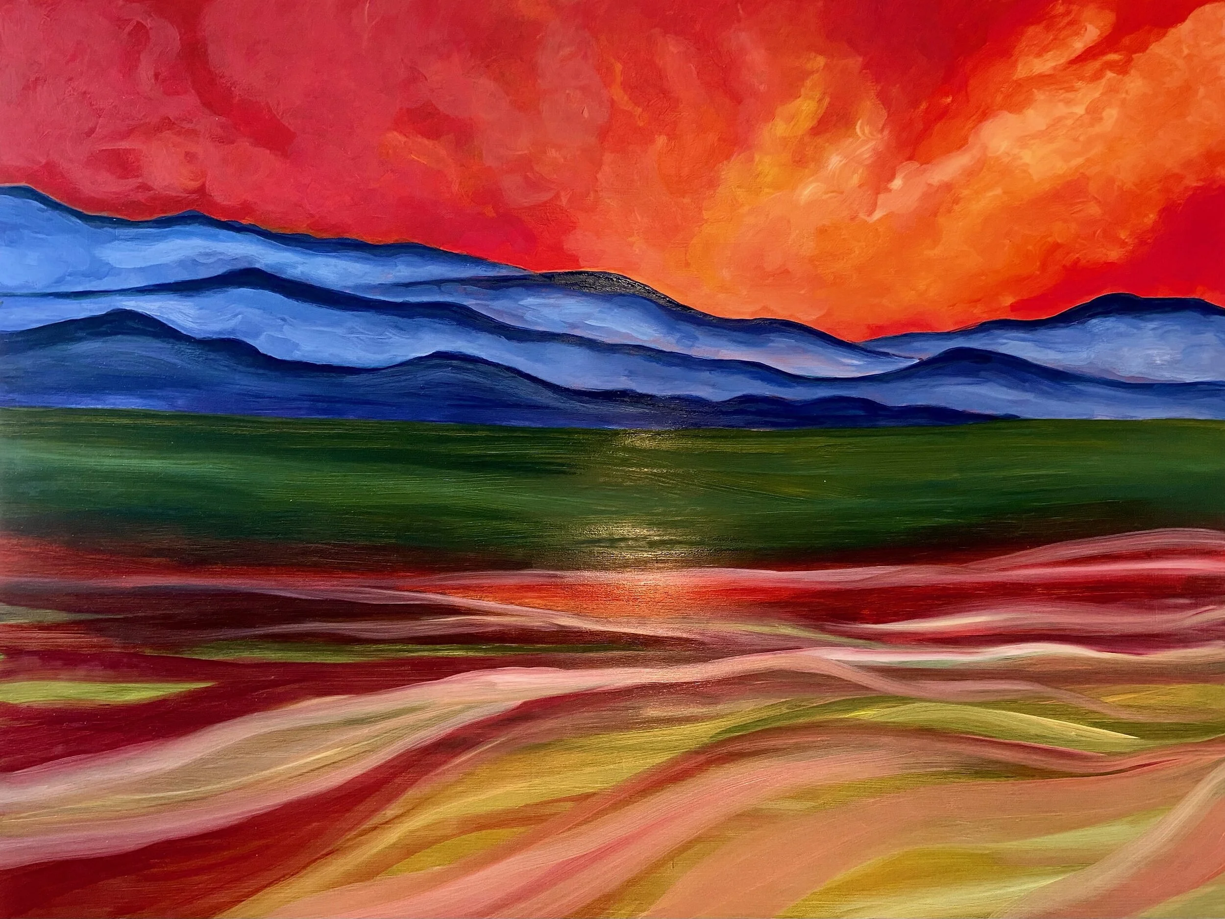 blue foothills, 48"x36", acrylic and oil on canvas, 2019 SOLD