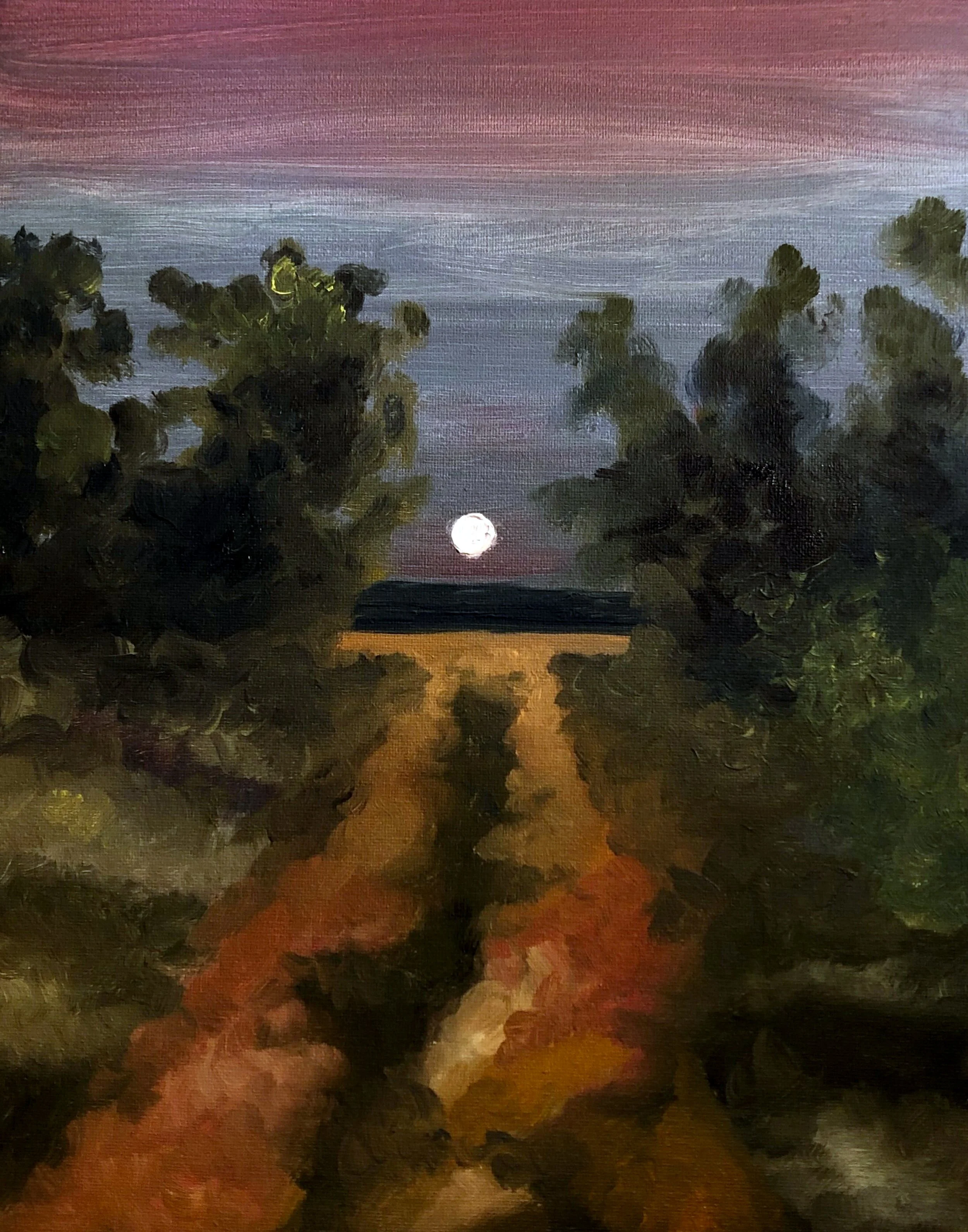july full moon, 11"x14", oil on canvas, 2020