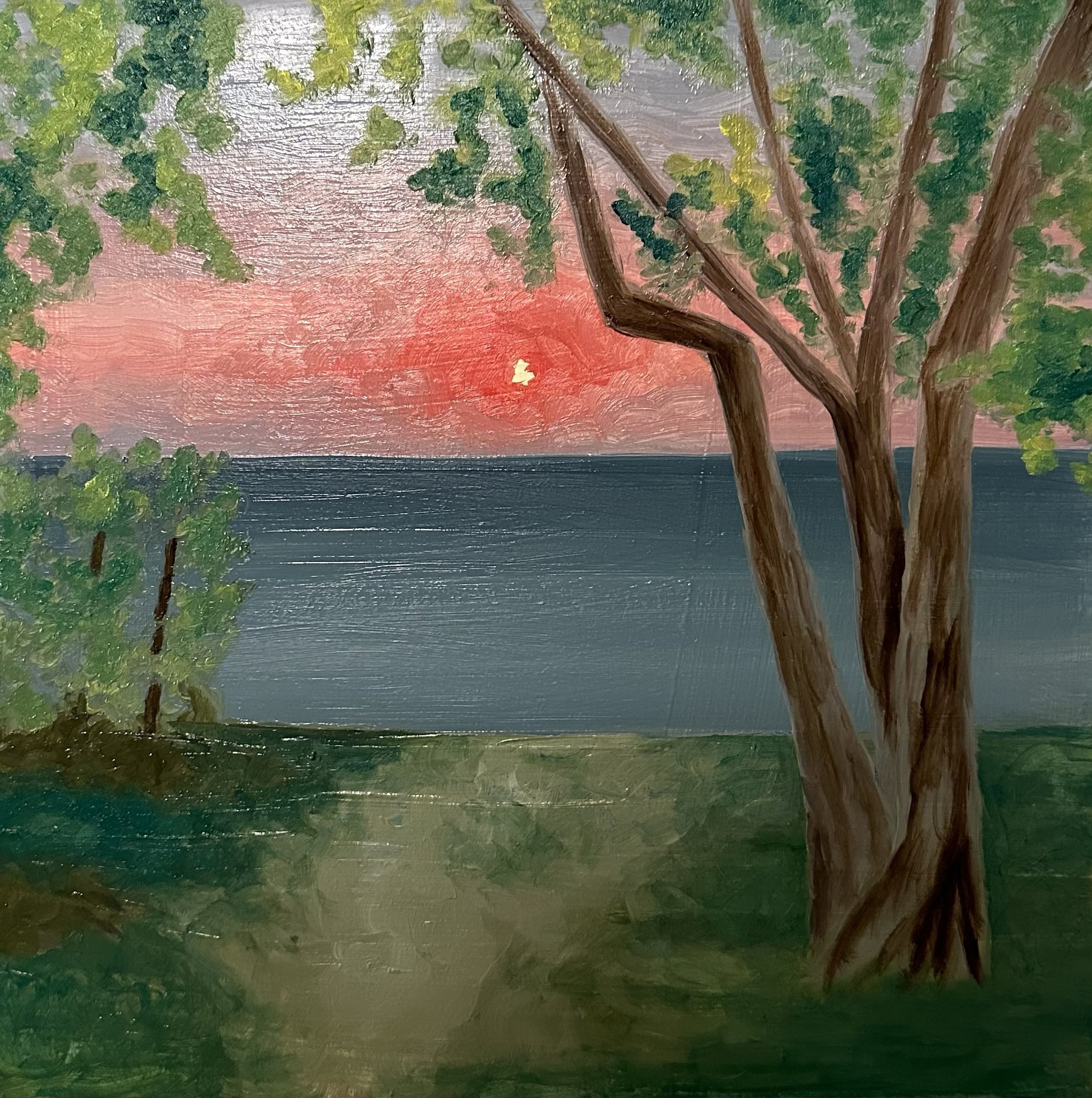 july last, 10"x10", oil on masonite, 2024 SOLD