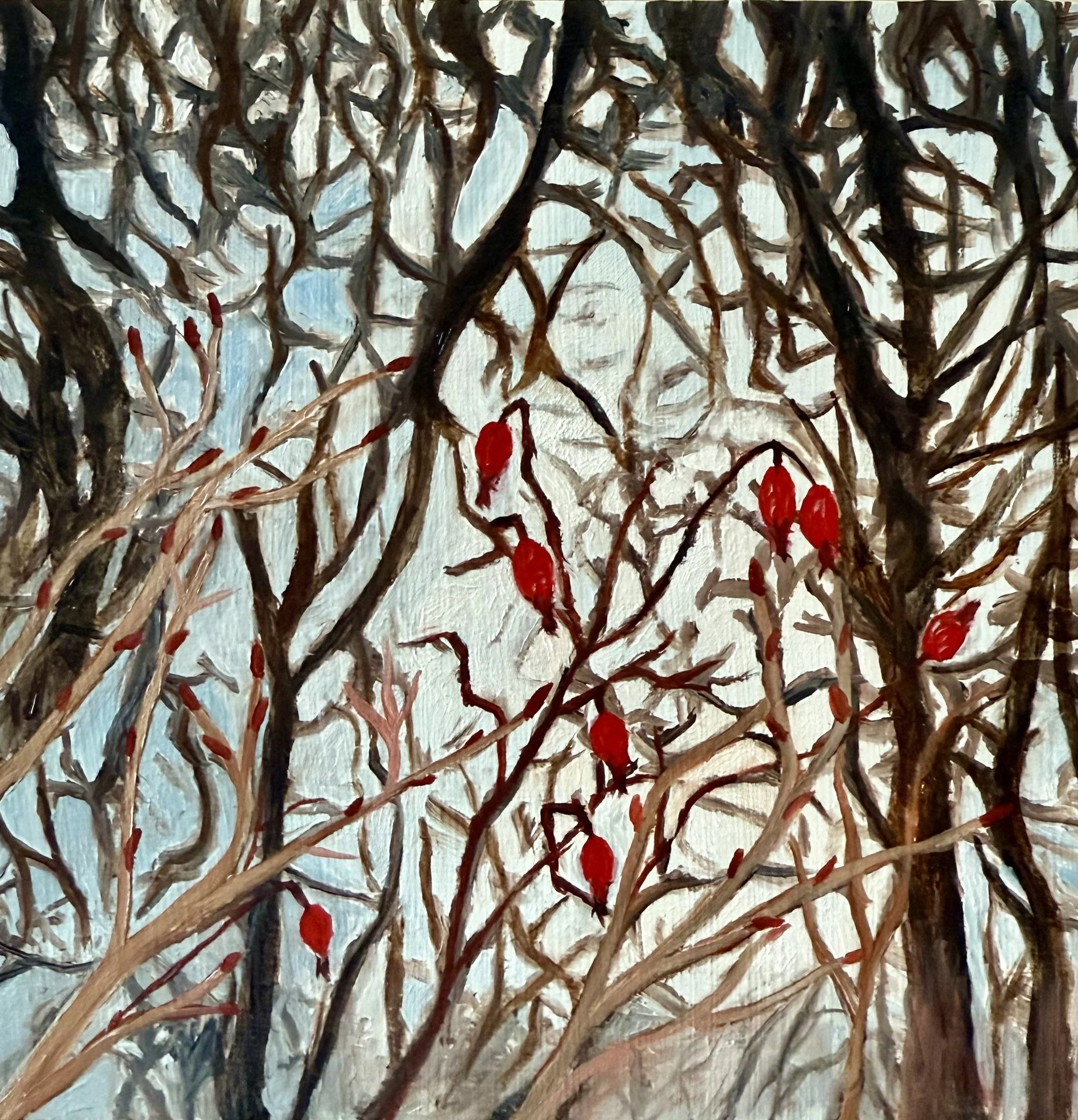 dogwood, 6"x6", oil on wood panel, 2026