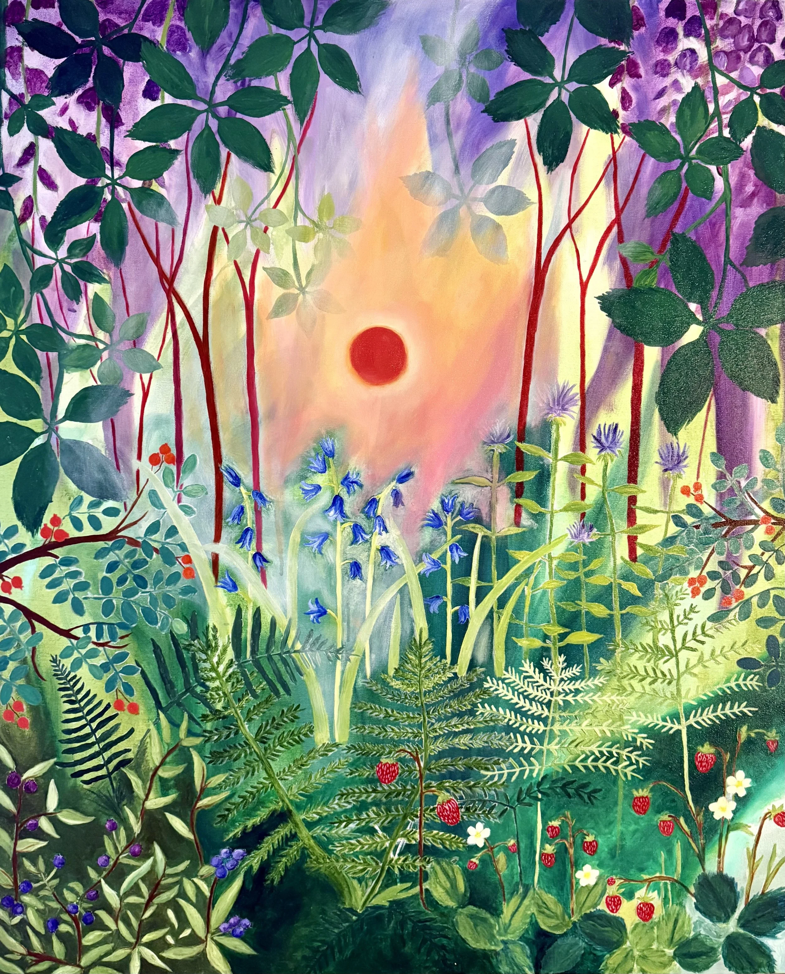 i wished i was so small that i could live in the forest at the river's edge, 30" x 36", acrylic and oil on canvas, 2026