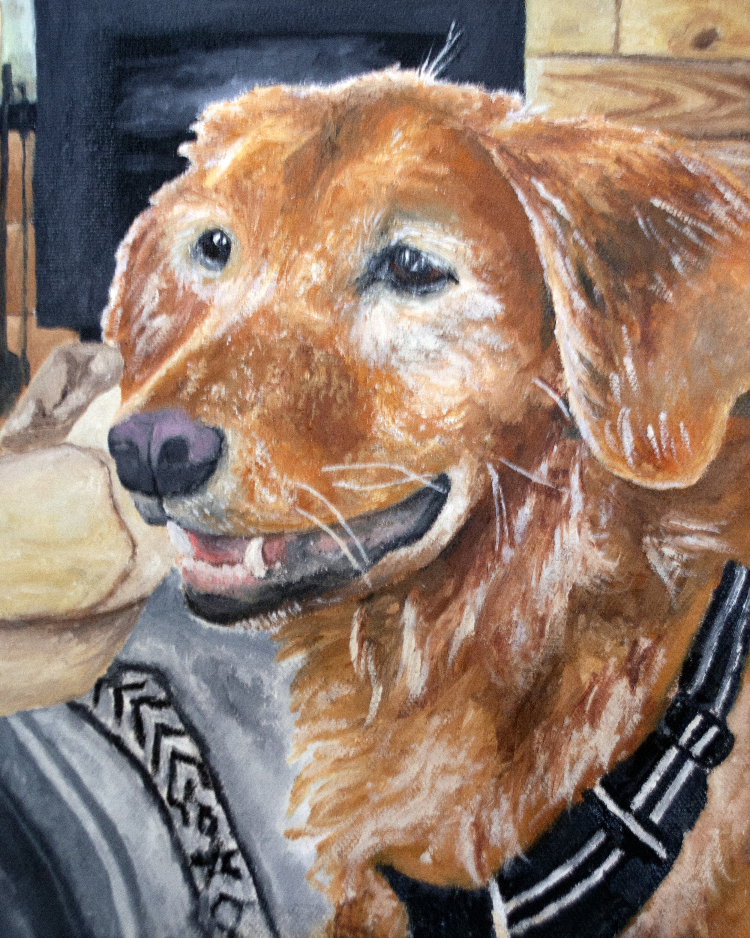 custom dog portrait, 8"x10", oil on canvas, 2025