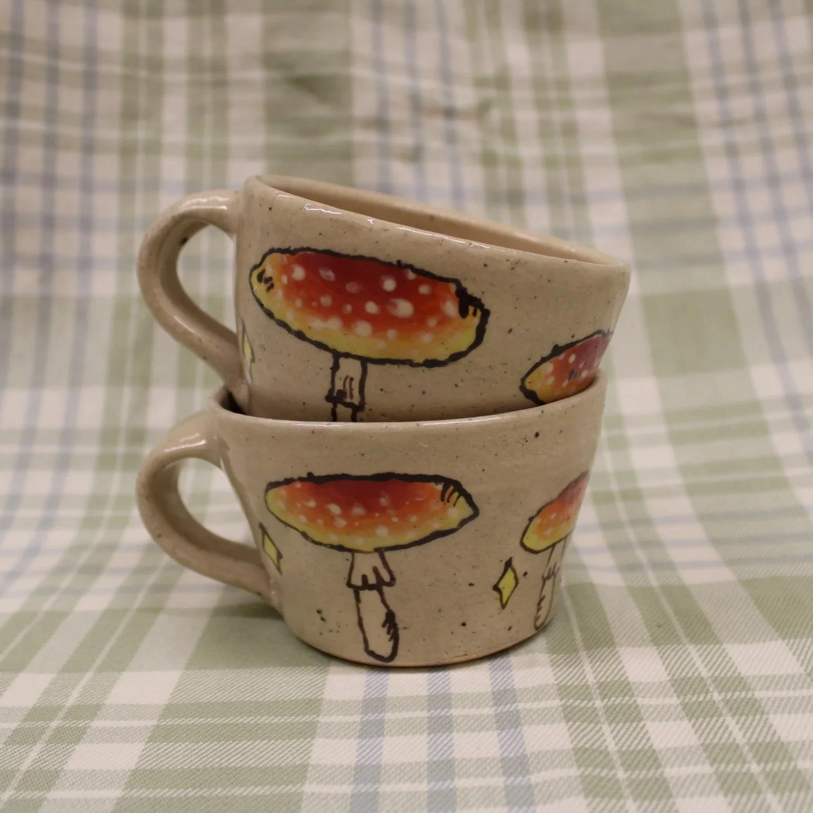 2 x Agaric Mushroom Mugs
