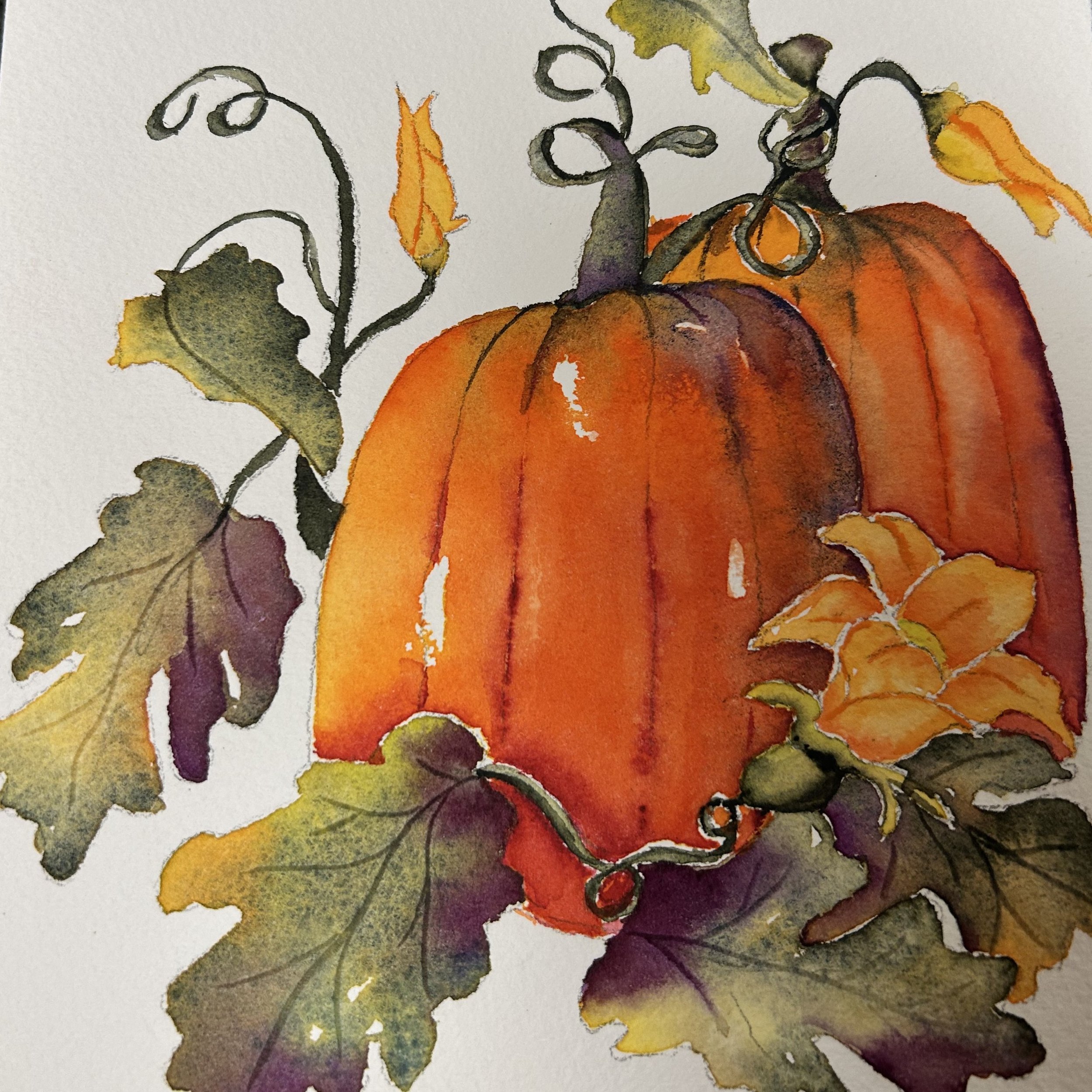 Watercolor Pumpkin Class