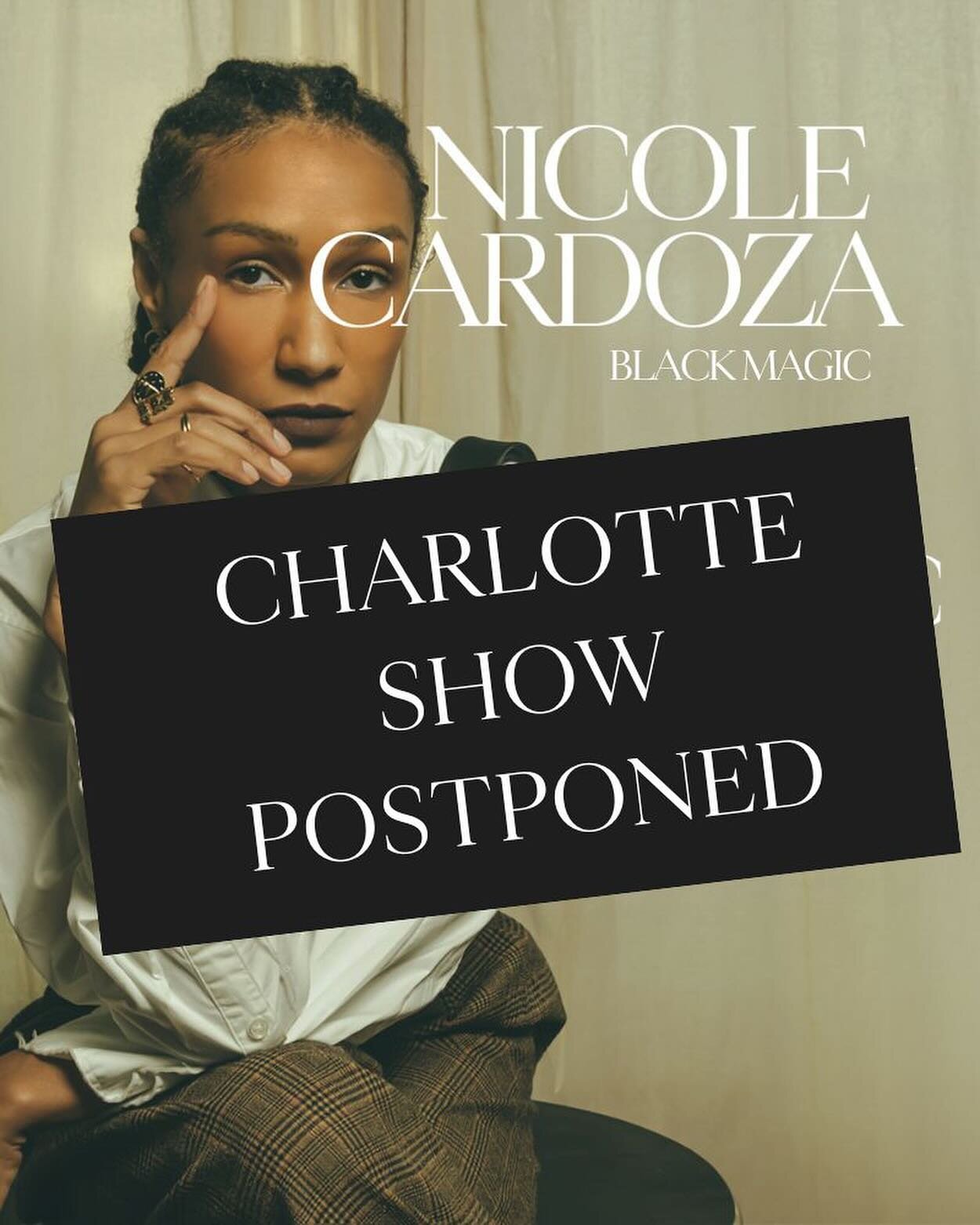 Sorry yall! I have to postpone Charlotte&rsquo;s show for a later date. As I posted before, life is doing the most right now and I need to support my family. I&rsquo;m honestly so proud of myself that I&rsquo;ve been able to tour at all. existing tic
