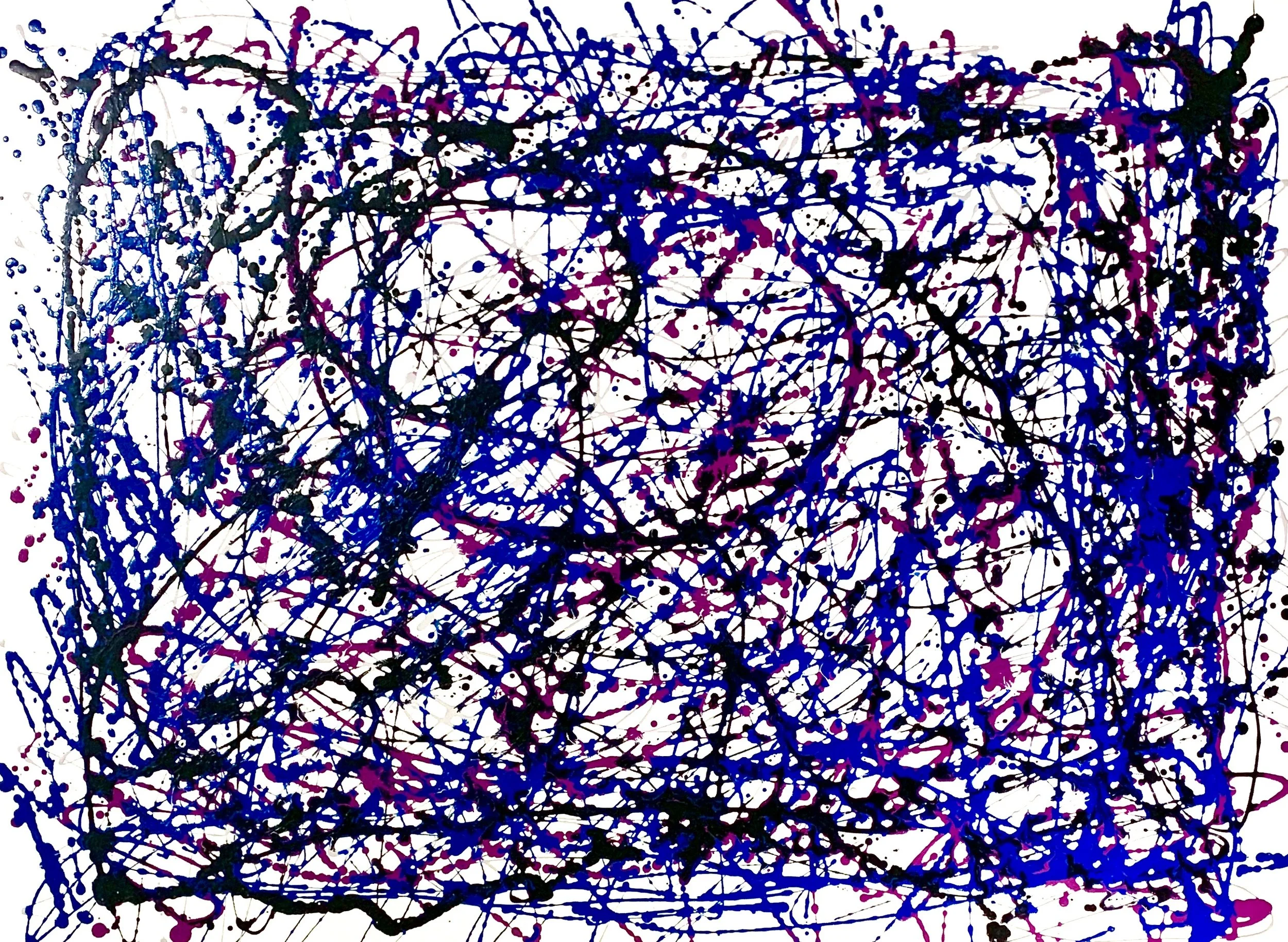 Wired 1, enamel on canvas, 30 x 40"