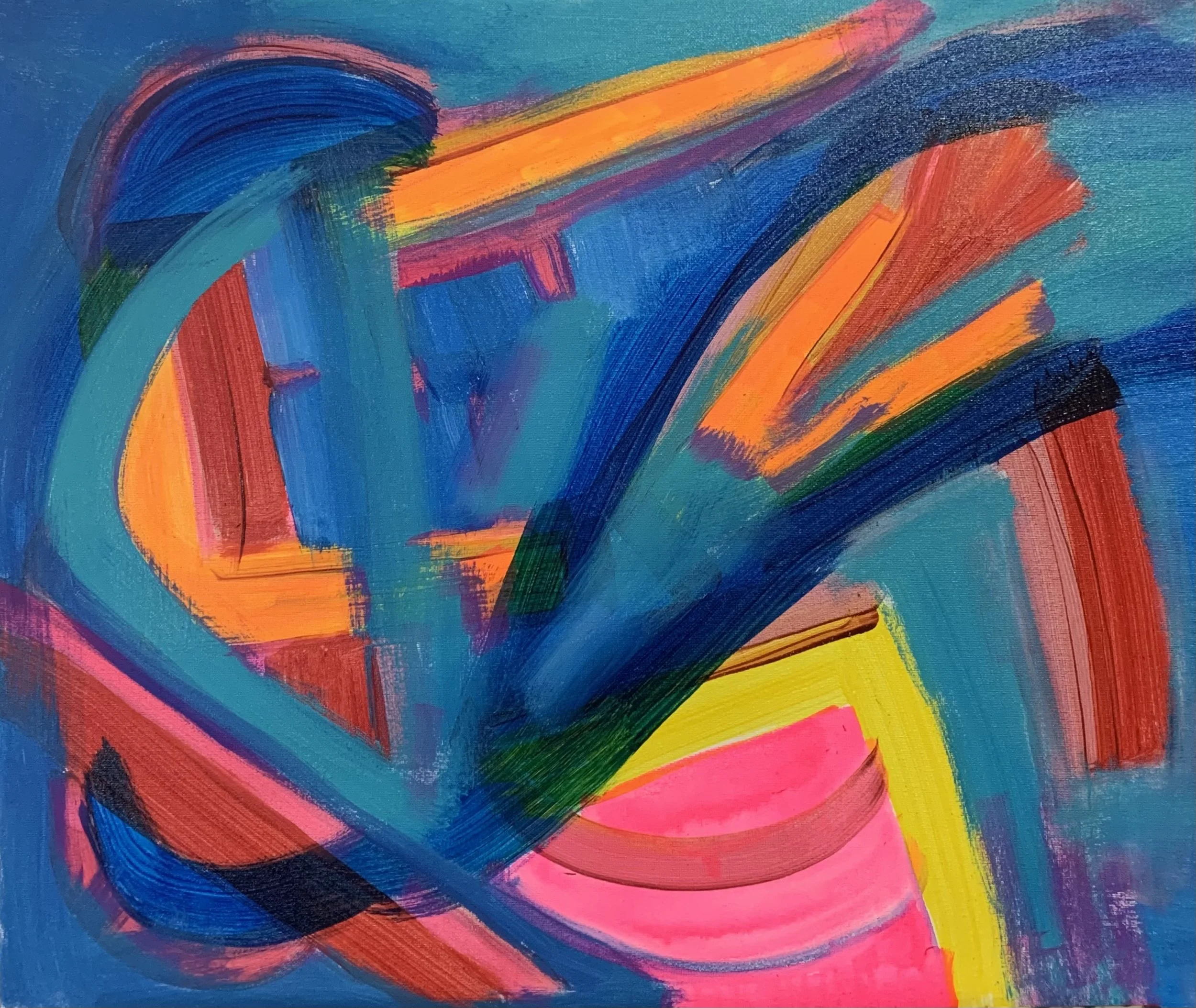 Twisted, acrylic on canvas, 18 x 20"