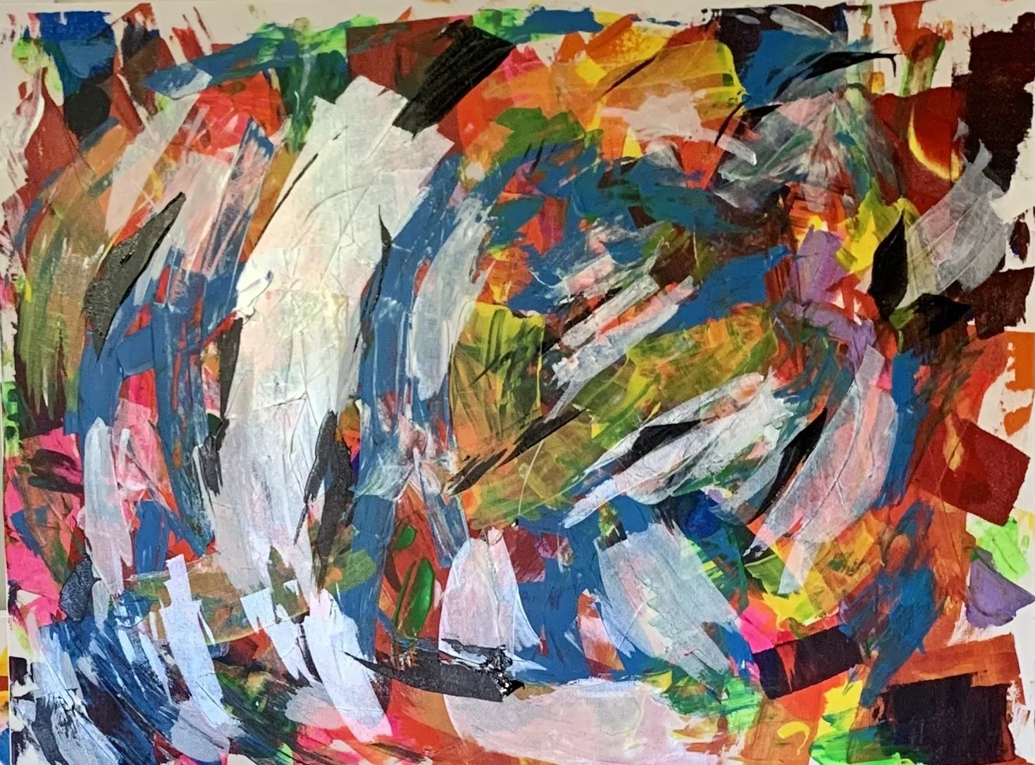Water Tunnel, acrylic on canvas, 30 x 40"
