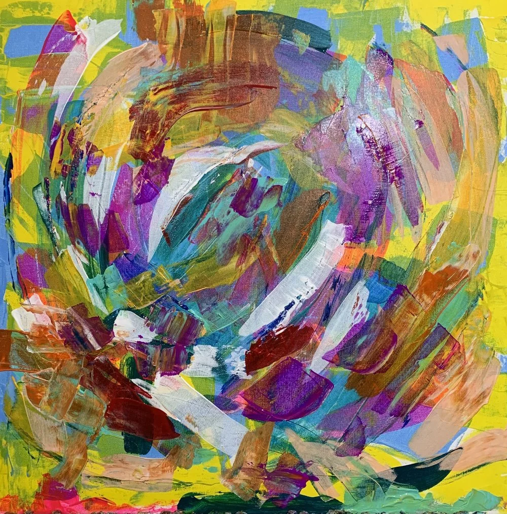 Joy, acrylic on canvas, 24 x 24"