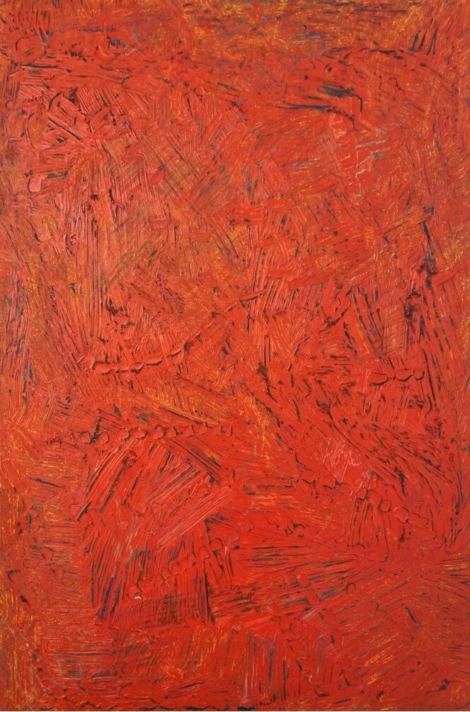 Sunrise, Sunset, mixed media on wood, 36 x 24"