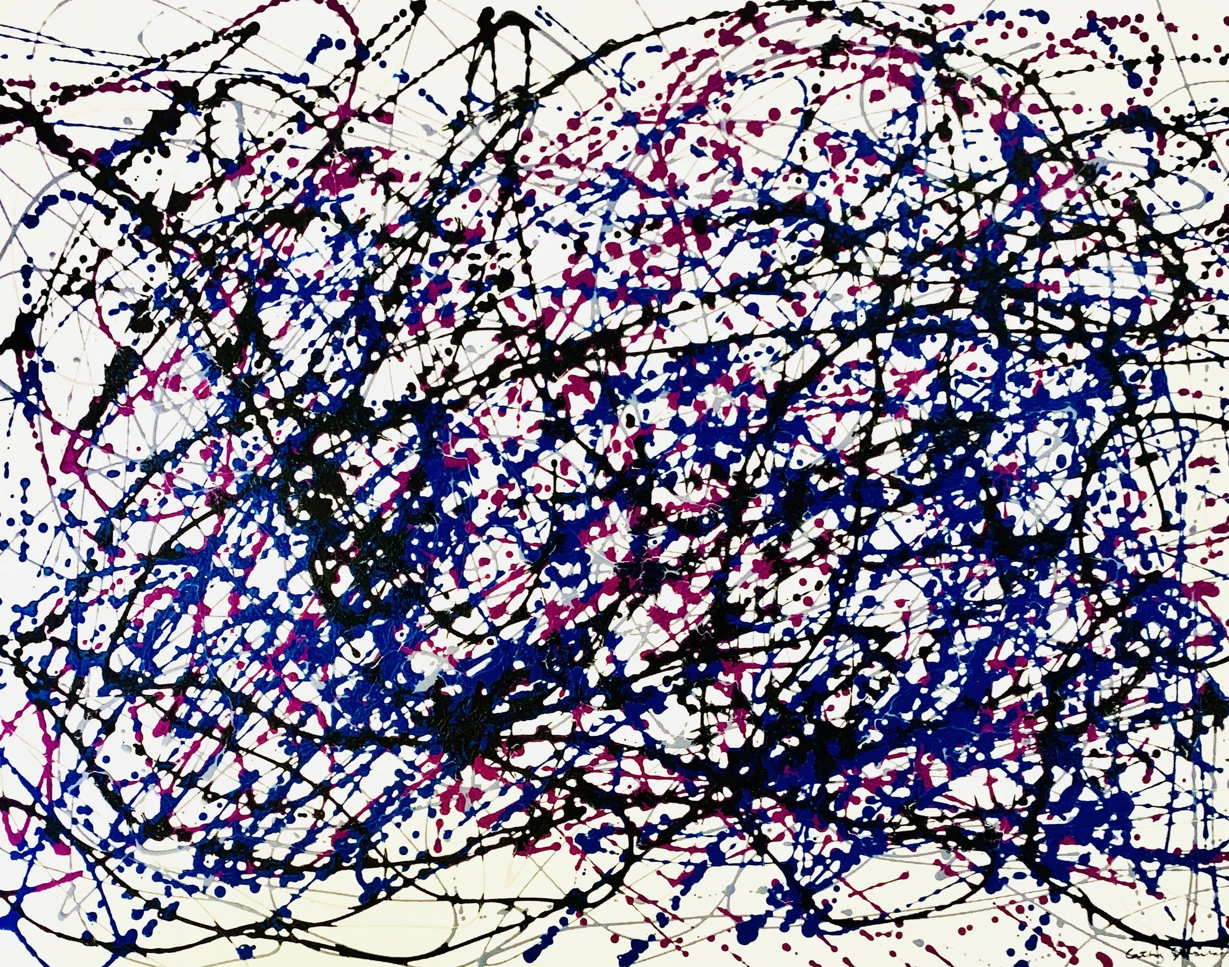 Wired 2, enamel on canvas, 30 x 40"