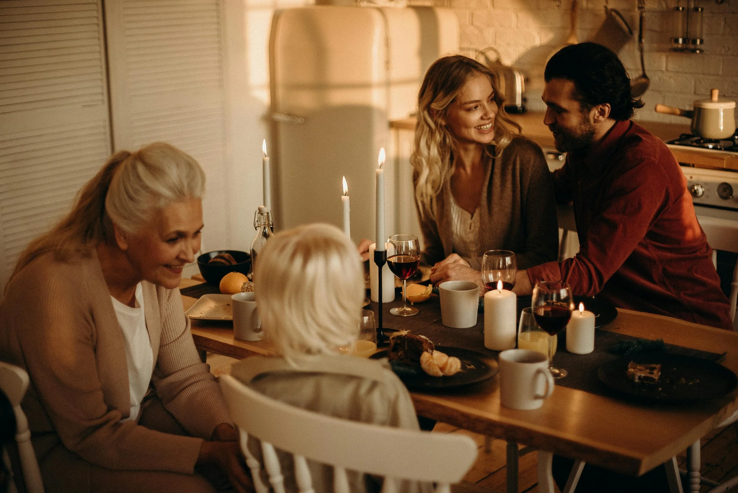 Family sharing a meaningful moment together for a memorial slideshow tribute
