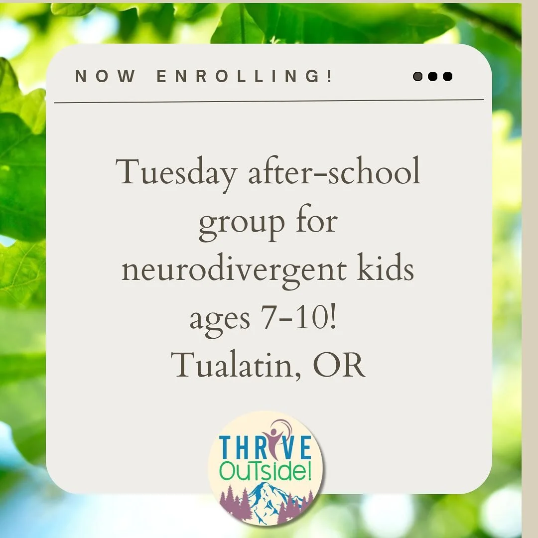 We have new openings for our Occupational Therapist-led social groups! Get your kid outside and exploring after school each week!