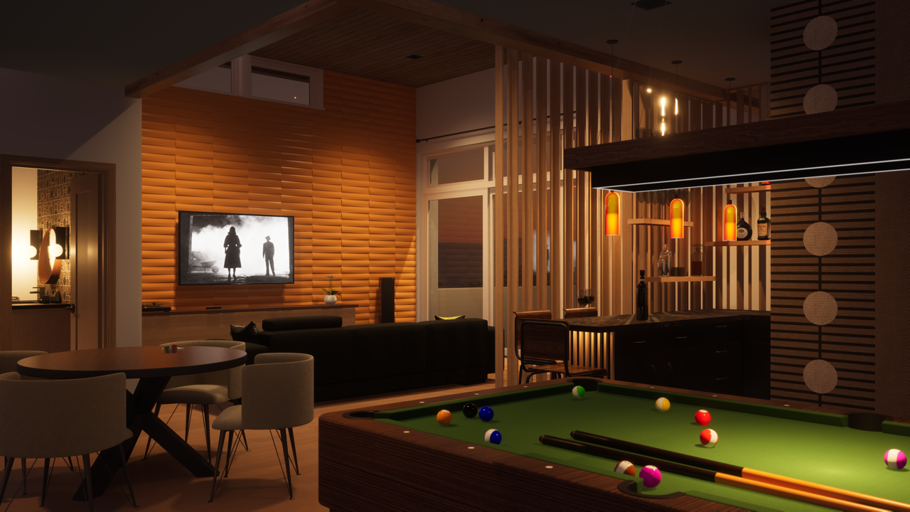 view from pool table
