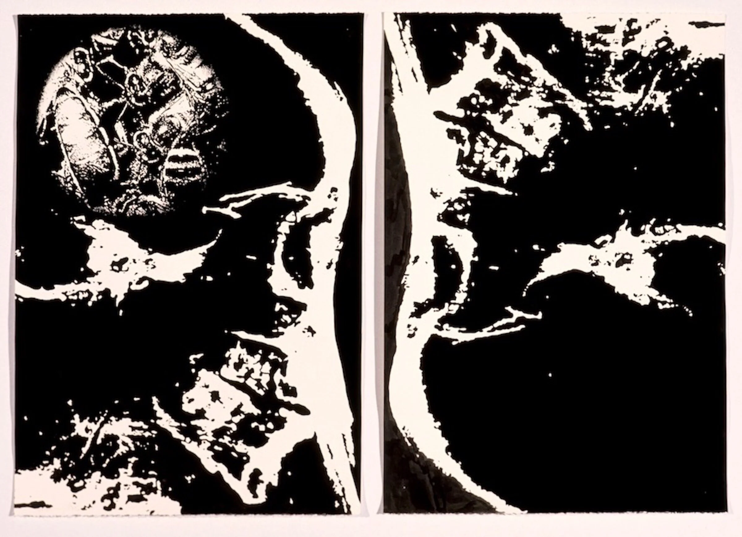 Drone, 1995cel vinyl ink on paper40 x 21 inches, each