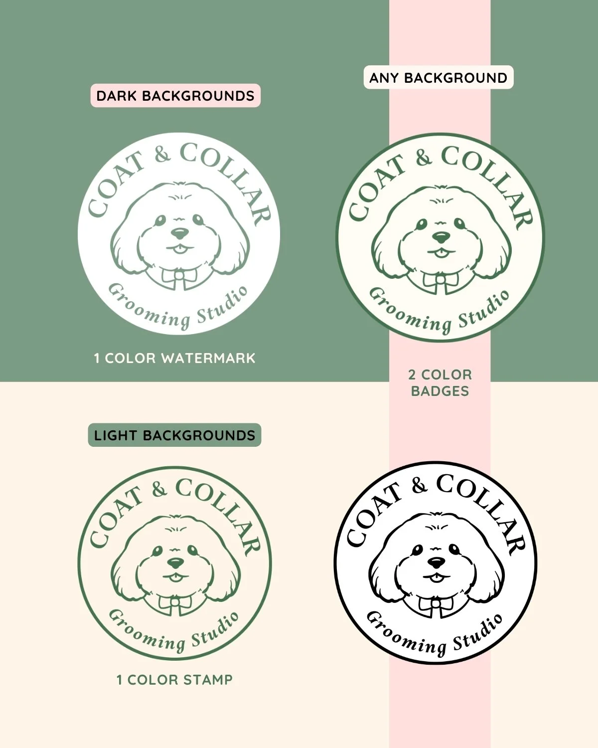 coat & collar custom dog groomer logo design laur cloud watermark decal stamp design.jpg