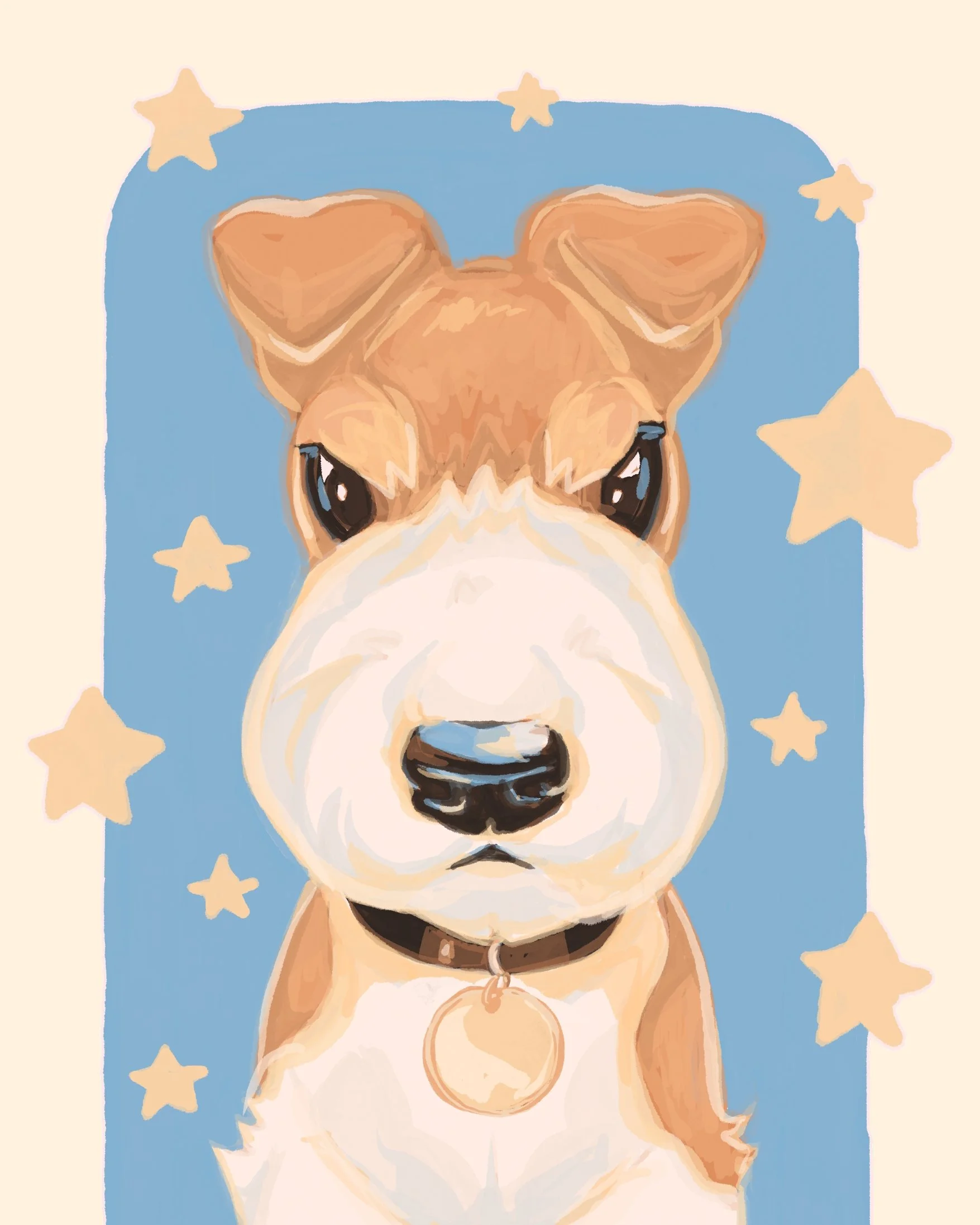 wire fox terrier dog art painting laur cloud.jpg