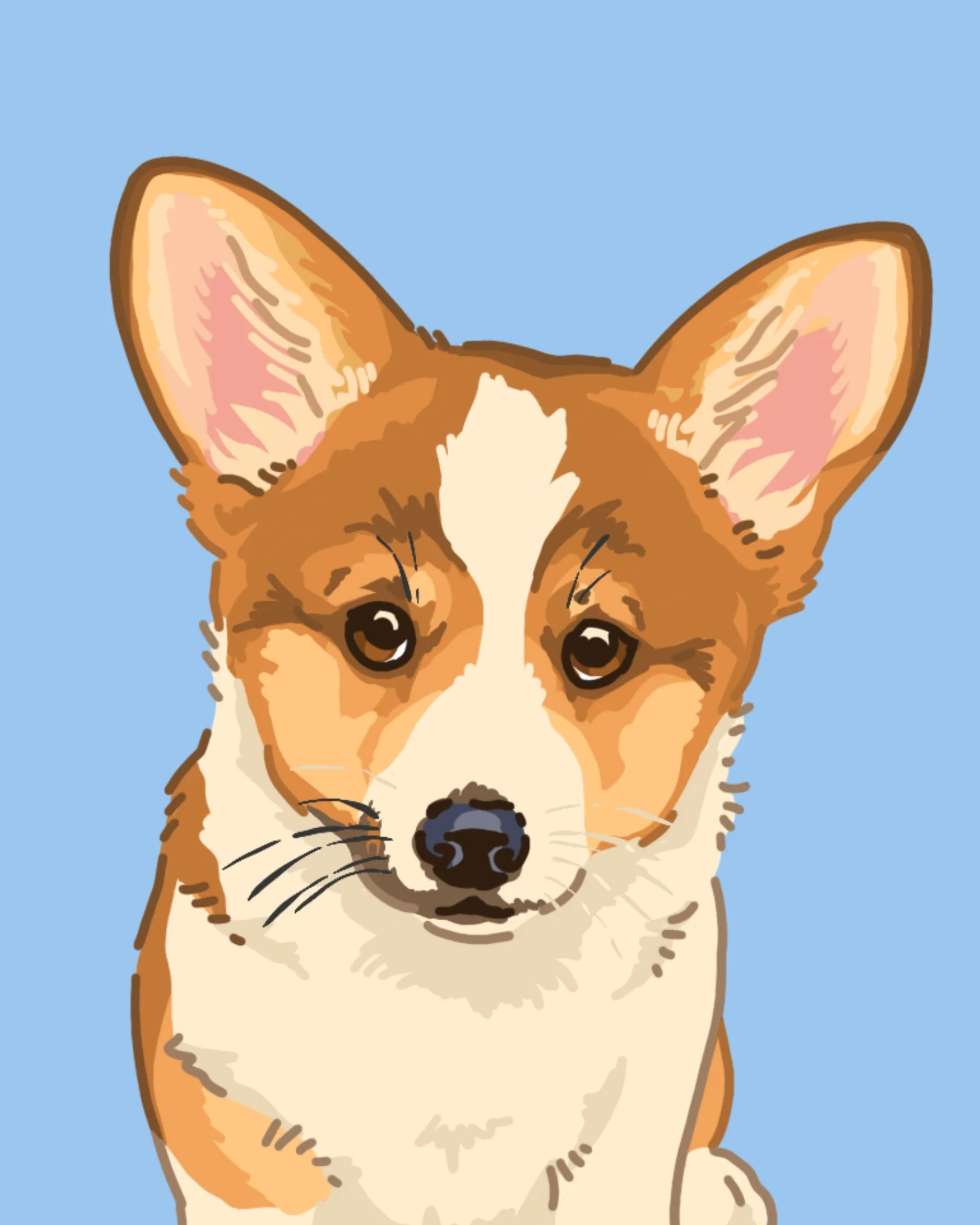 custom pet portrait artist modern style corgi - harri.jpg