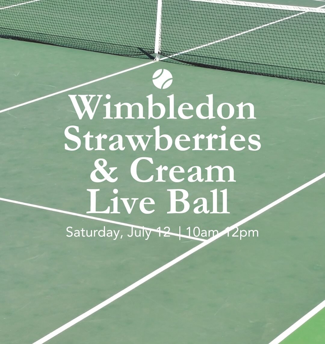 Celebrate the spirit of Wimbledon with Strawberries & Cream Live Ball! Lots of tennis, singles, doubles and live ball games! Wear white! ππΎ
Saturday, July 12th, 10am-12pm
Members: $45
Non-members: $55
Call the club to register or regist