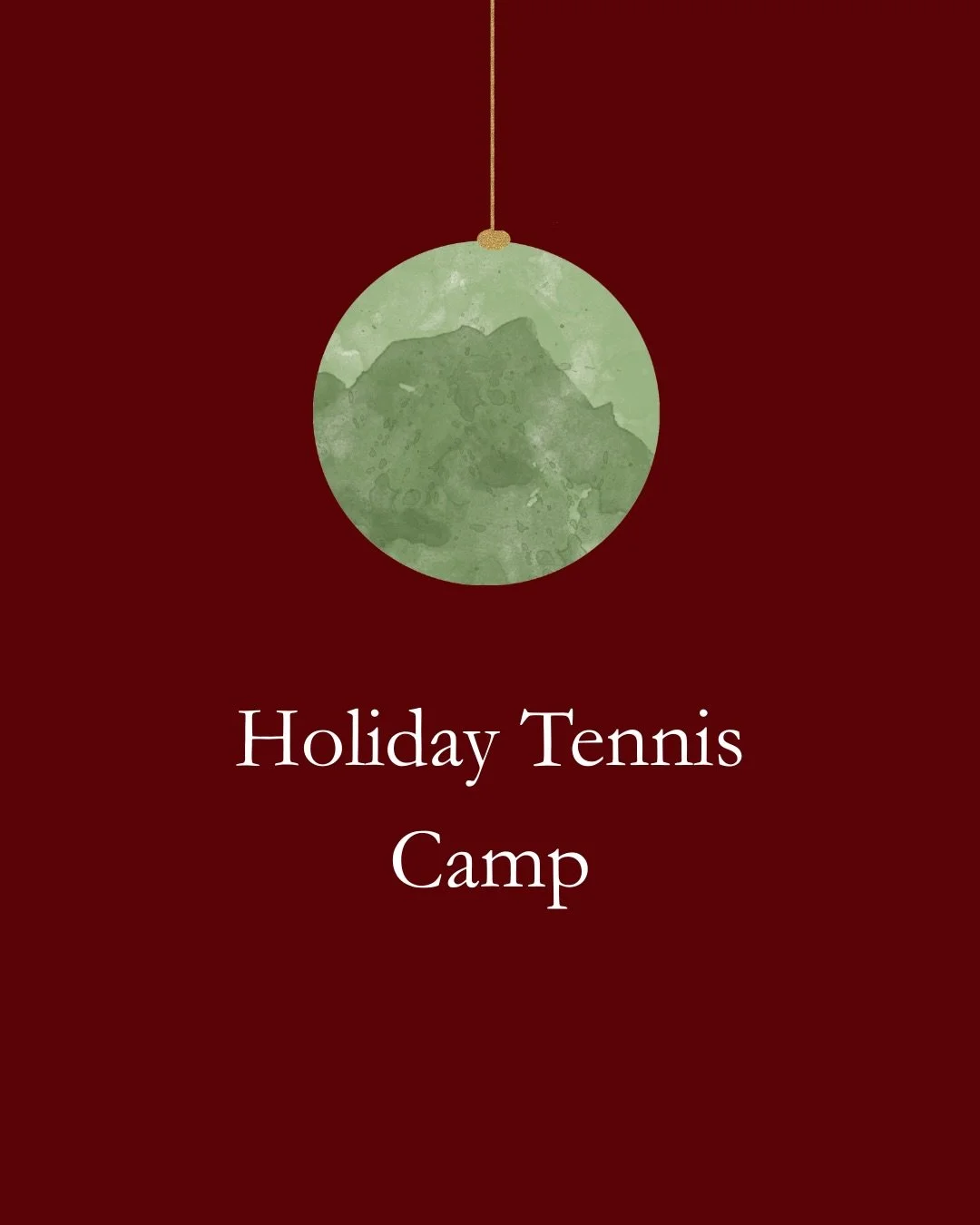 Winter break is almost here 🎾
Our Holiday Tennis Camp is open for registration, but
spots are limited and filling quickly.
Dec 29&ndash;30 | Don&rsquo;t miss out.