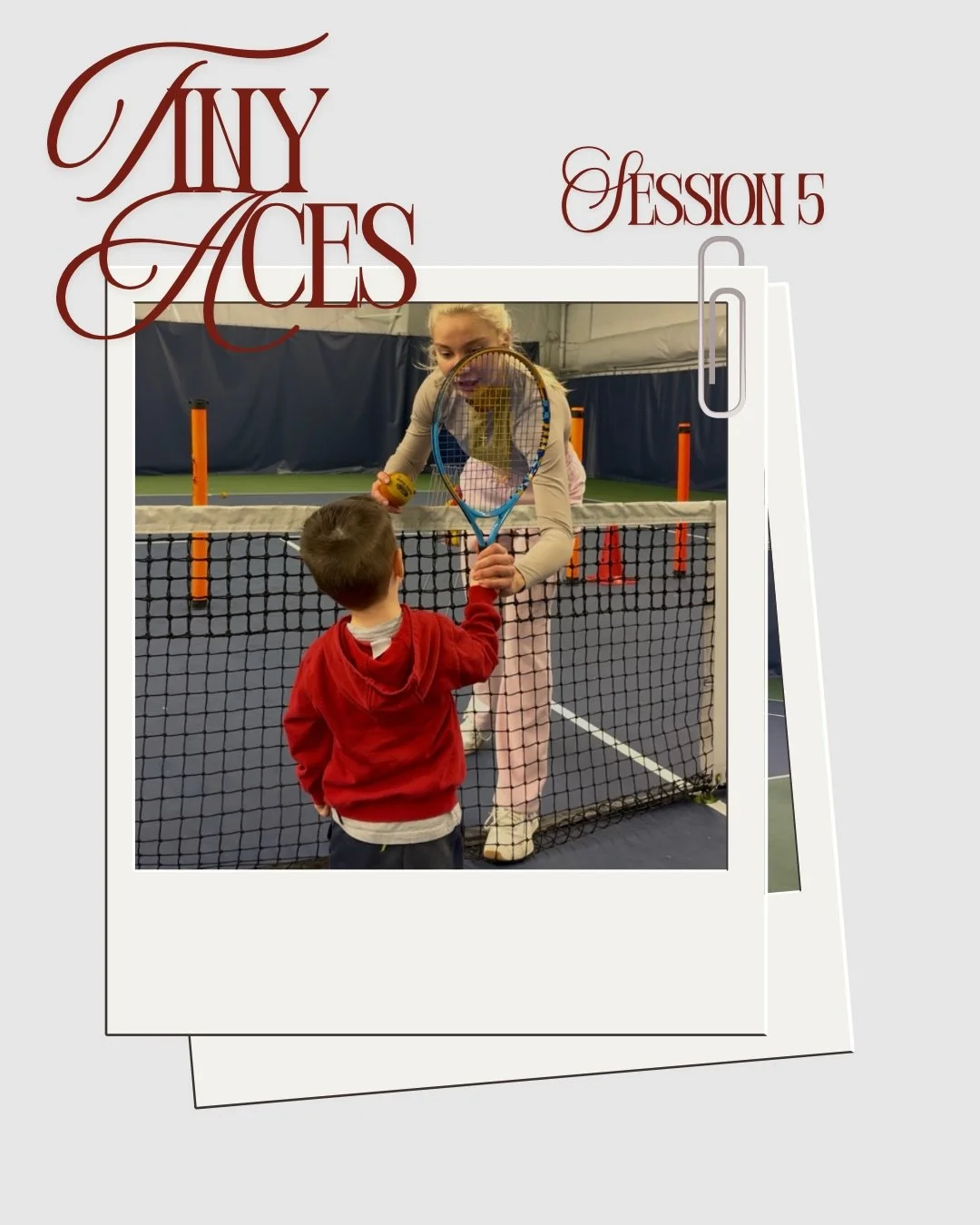 This is your chance! 🎾✨
Tiny Aces Session 5 is open for January!
Jan 7-28 &bull; Wednesdays 10&ndash;11 AM
Limited spots &mdash; don&rsquo;t miss it!