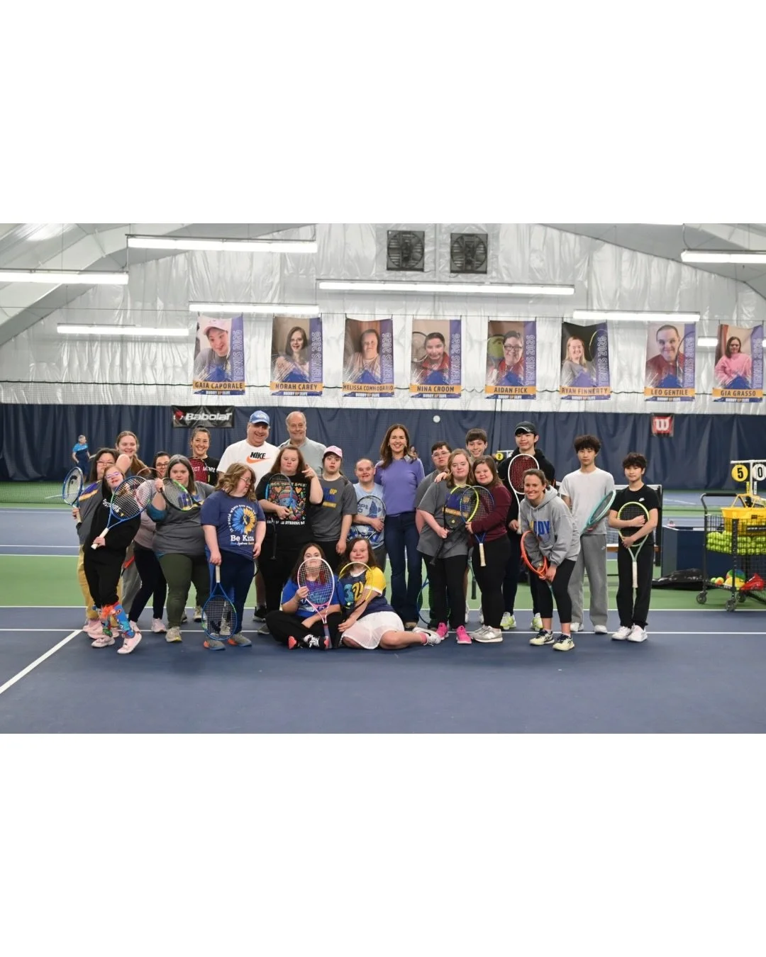 On Saturday, March 21st, World Down Syndrome Day was celebrated at Birchwood Racquet Club during Buddy Up, a program for tennis athletes with Down syndrome. March 21, 3/21, signifies the triple 21st chromosome that causes Down syndrome. Athletes demo