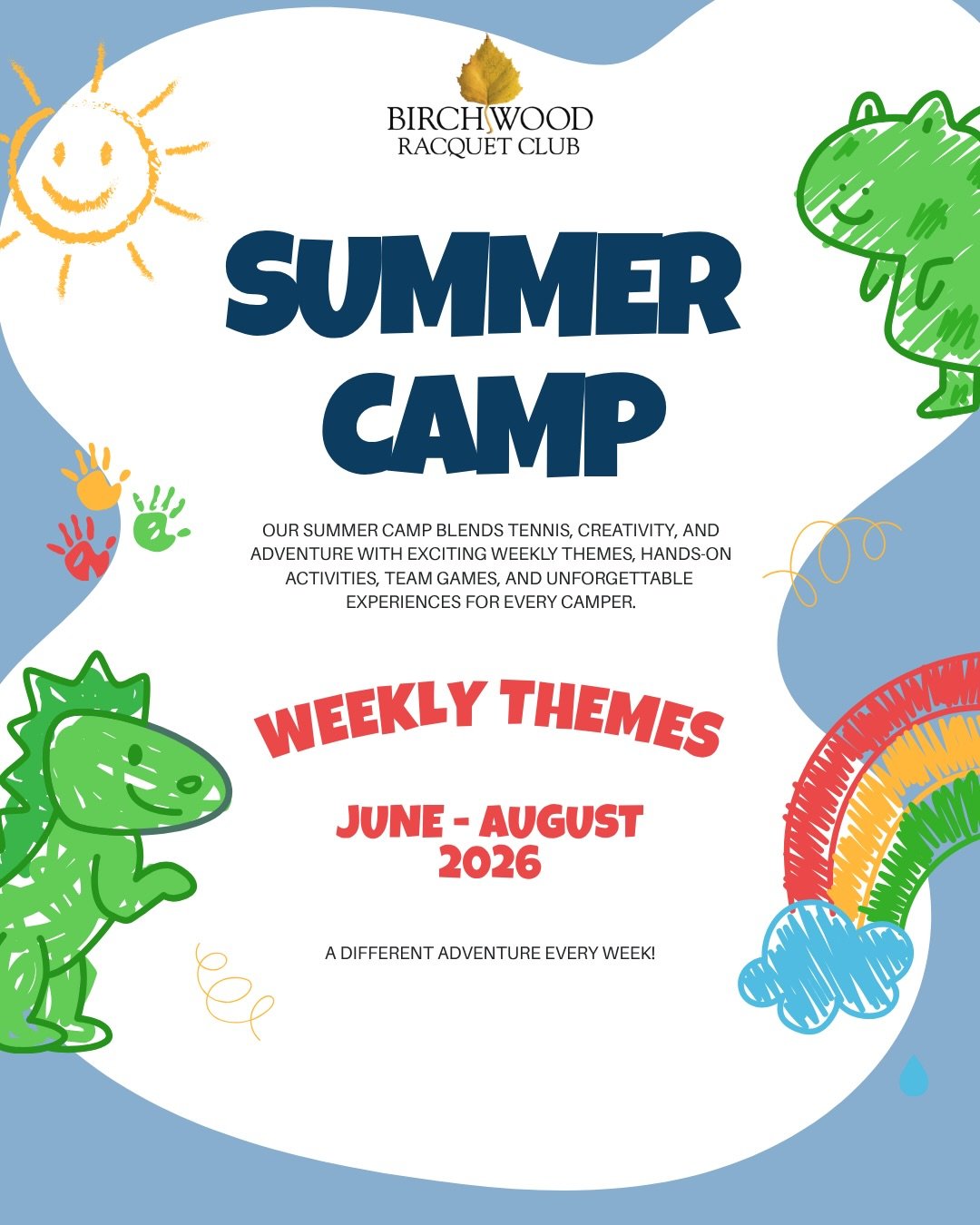 Every week is a new adventure at Birchwood Summer Camp!

From Animal Kingdom and Science Lab Week to Disney Magic, Ninja Warrior, and Around the World, each week features a unique theme packed with exciting activities, creative crafts, fun games, and