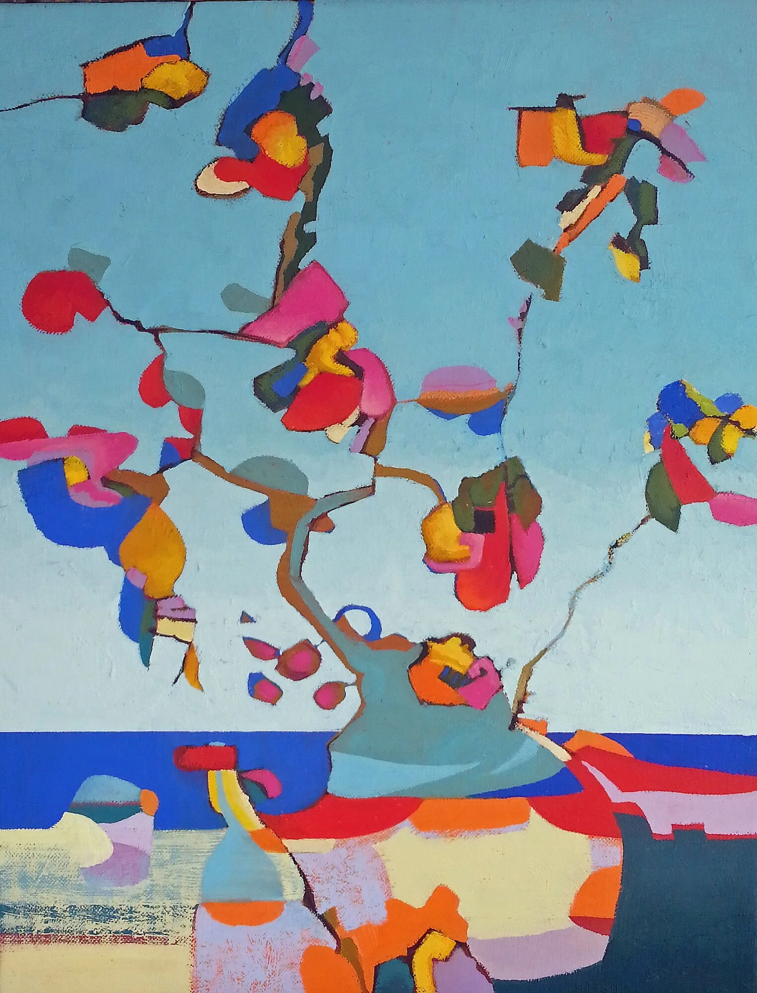 Description#29
2015 Oil on canvas.jpg
A 16x 12in oil on canvas. An Early evolution of an unsuccessful "View From Above" into in Biotic. With in the shapes of different colors you can find evidence of field, building and roads. Painted it at the Baca 