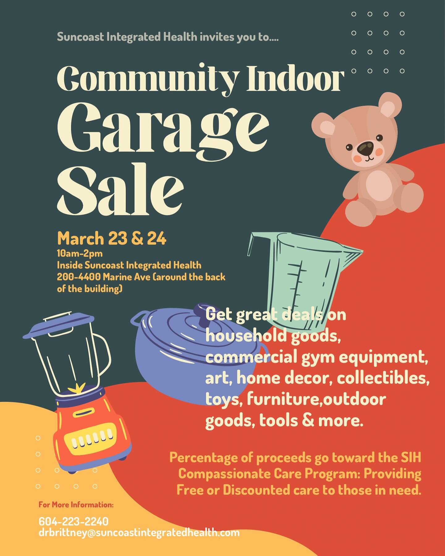 Rain or Shine! This community garage sale is inside! If you have items you&rsquo;d like to donate to the sale, those proceeds will go directly to funding health care for those less fortunate that live in your community.