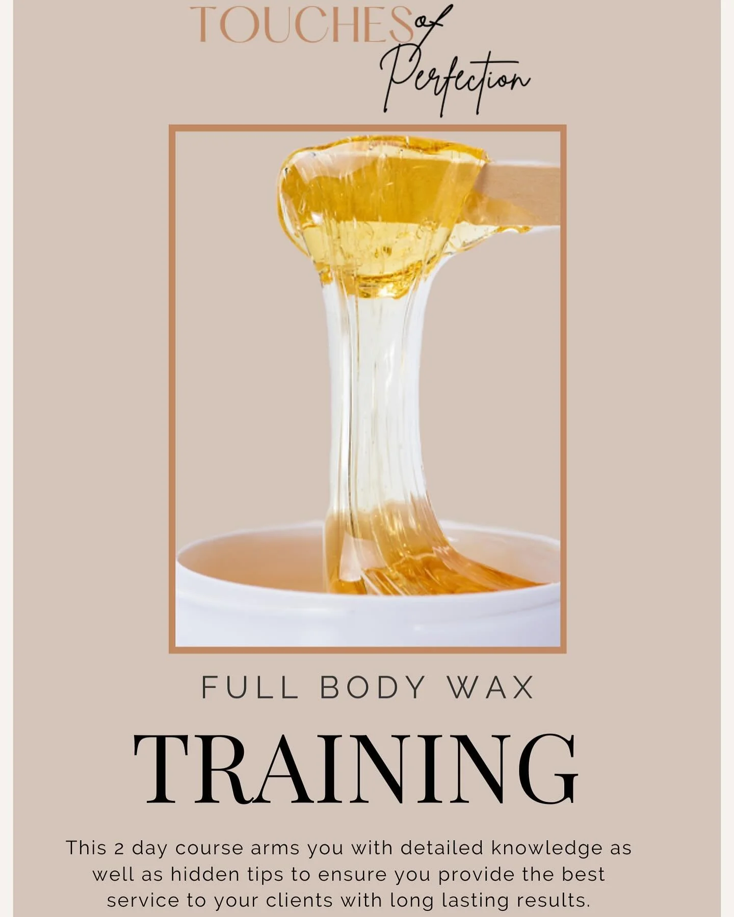 Touches of Perfection is now offering Advanced Treatment Classes 🎉 

We&rsquo;ve been having tons of inquiries about more in depth training and now is the time !

Each 1 on 1 in person course includes:

✨Full Kits
✨Client Consutation Forms
✨Step by 