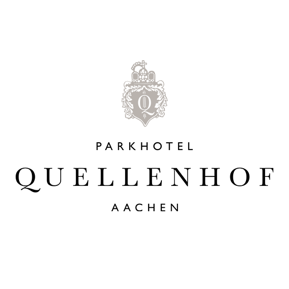 Logo of Parkhotel Quellenhof Aachen with a crest featuring a crown.