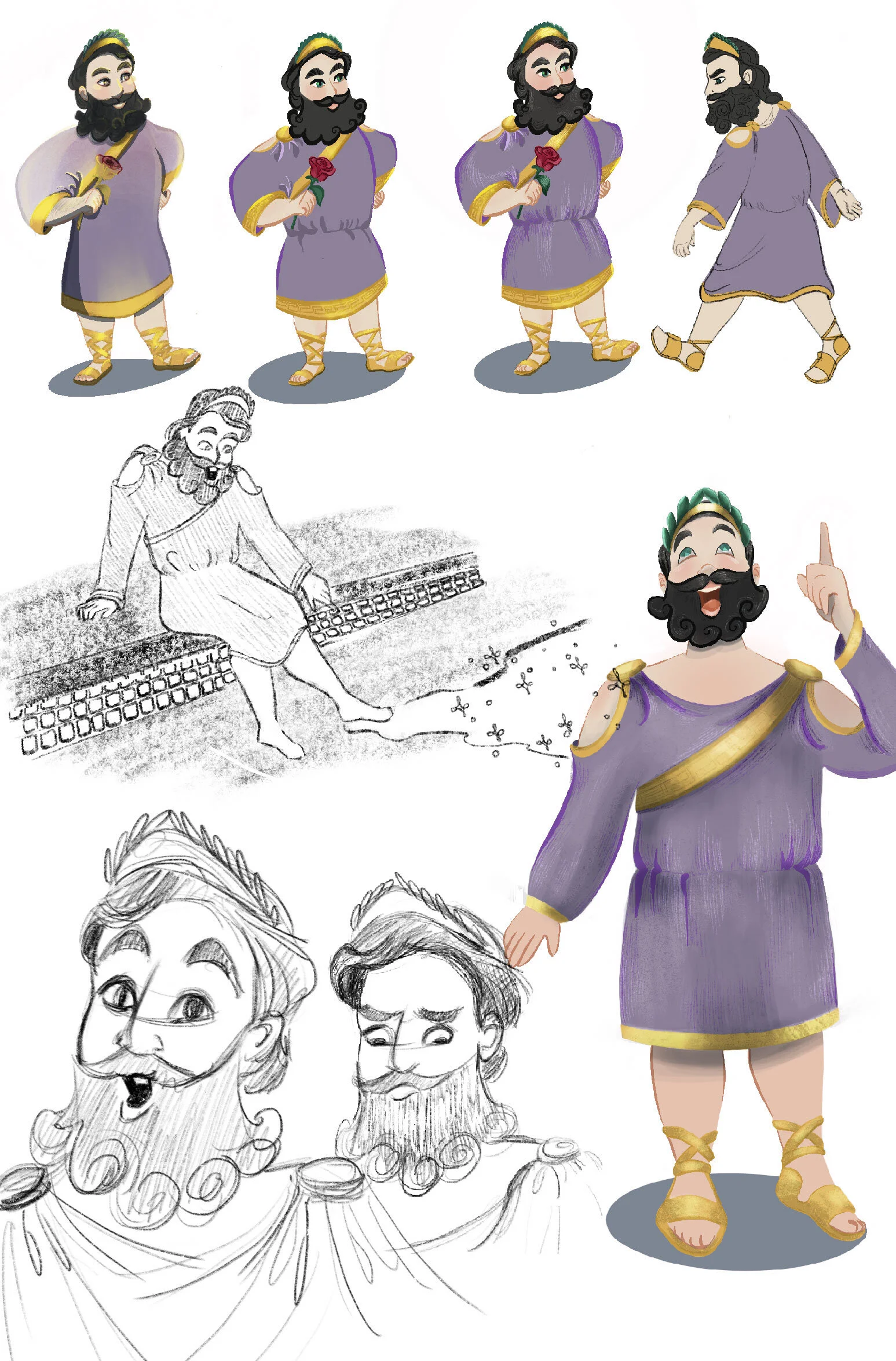 King Midas Character Development Sketches