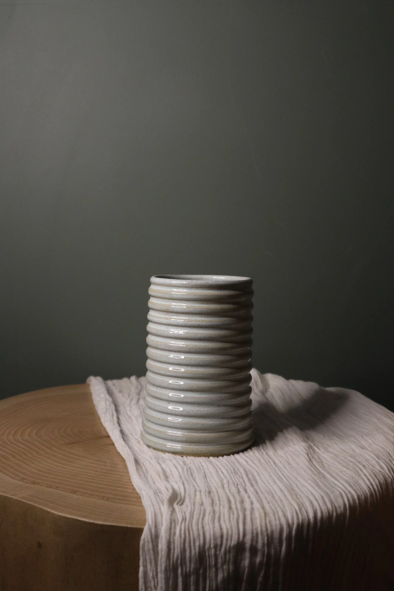 Seafoam blue bubble vase