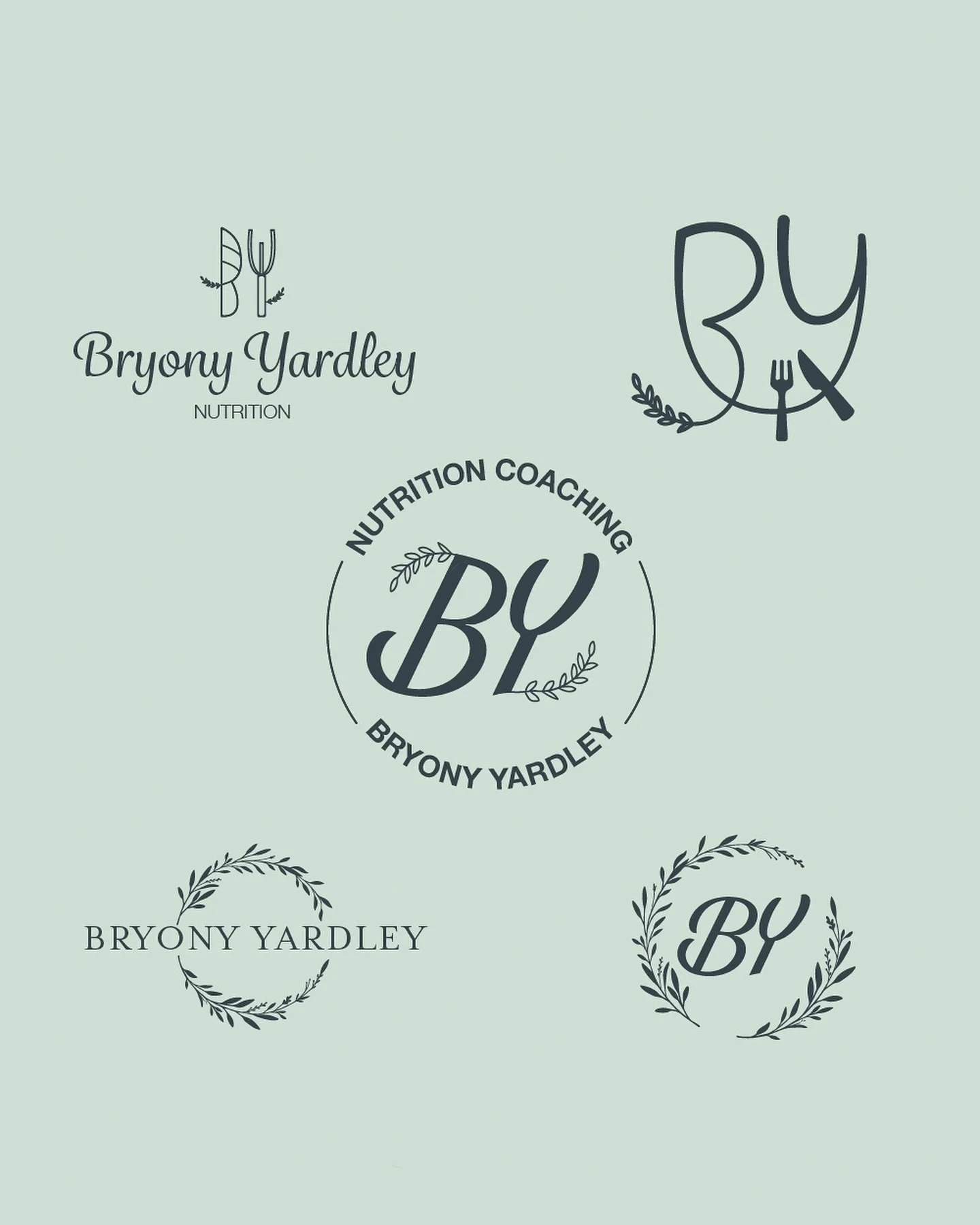 Branding and logo ideas for Bryony Yardley Nutrition Coach.  #branding #brandingpembrokeshire #logodesign #logodesignwales