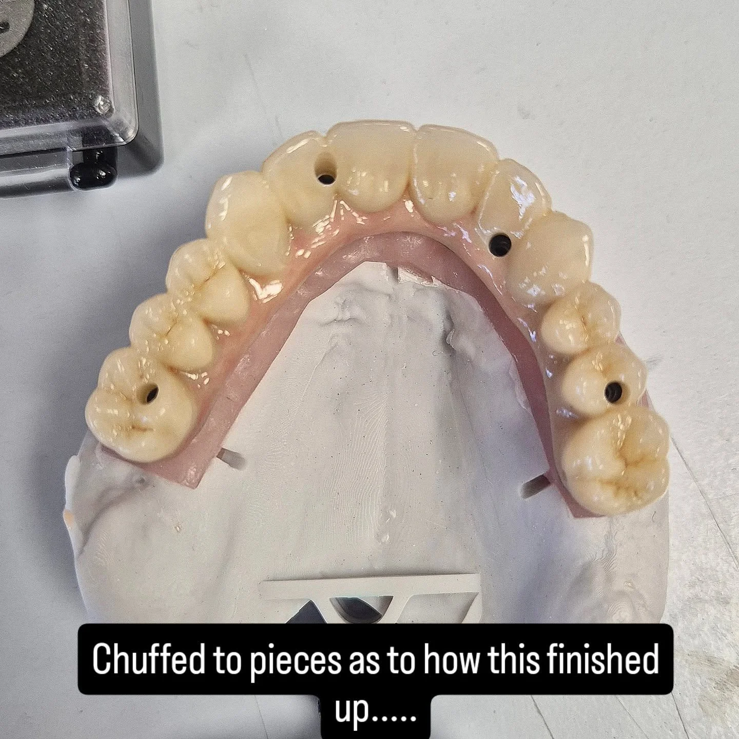 Milled in house first monolithic all-on-four finished.....#allonfour #monolithiczirconium #straumanimplants #miyo #dentaltechnician #dentallaboratory #bayviewdentalceramics