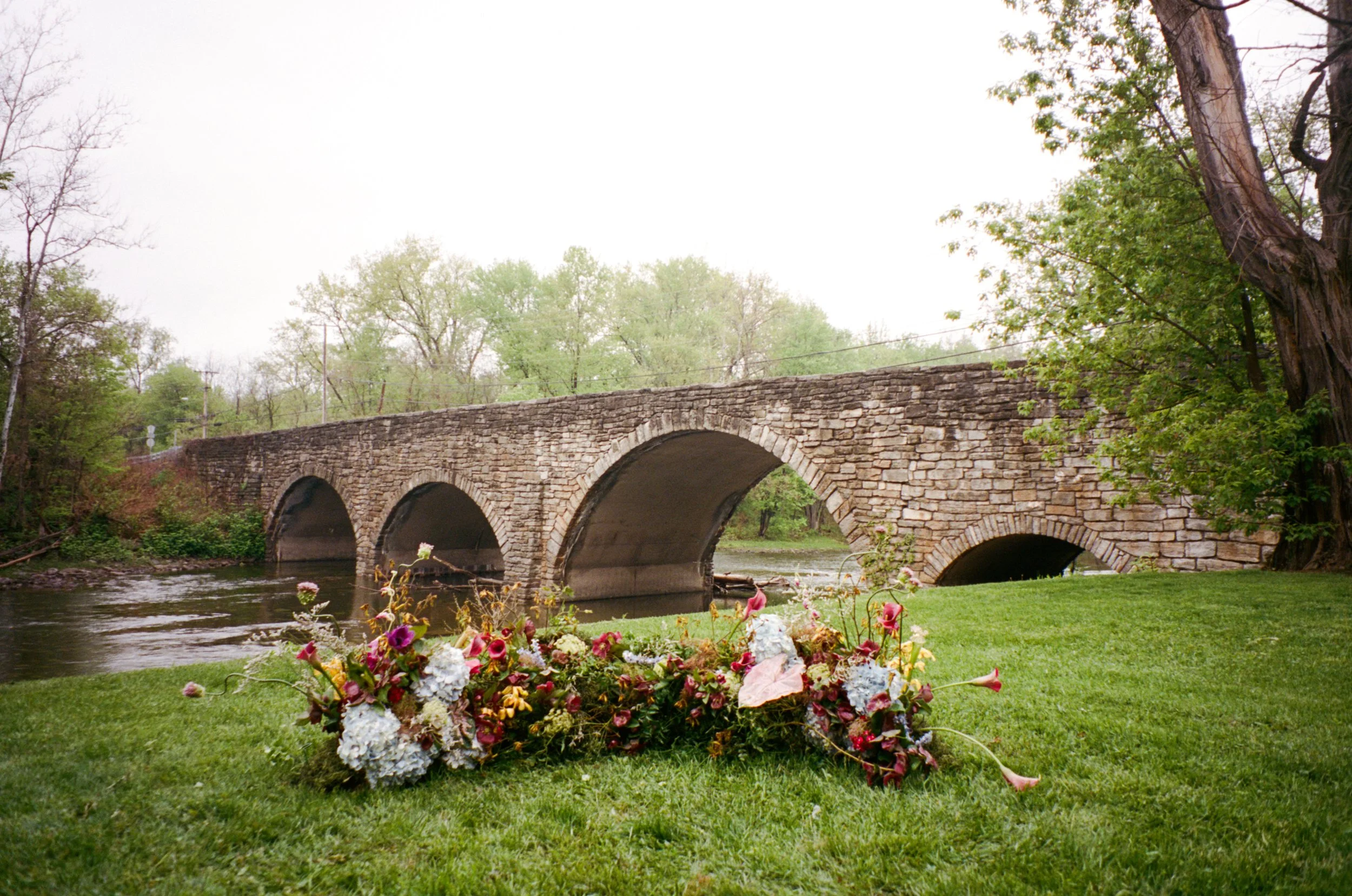 Ceremony nest for micro-wedding at Elizabeth House in Leeds, NY