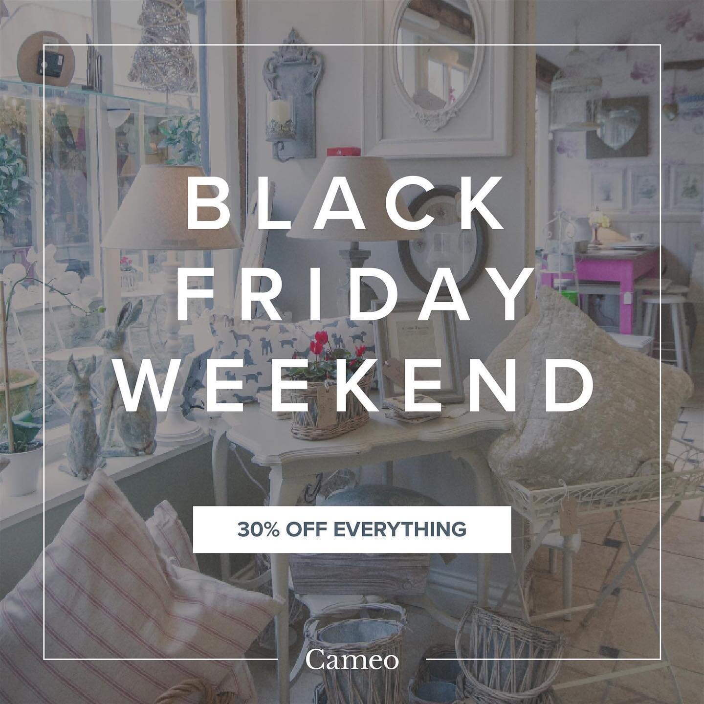 30% off everything at Cameo this Friday, Saturday and Sunday! Better be quick 🏃&zwj;♀️🏃🏻&zwj;♂️#blackfriday #blackfridaysale #cirencester #cotswolds #shoplocal