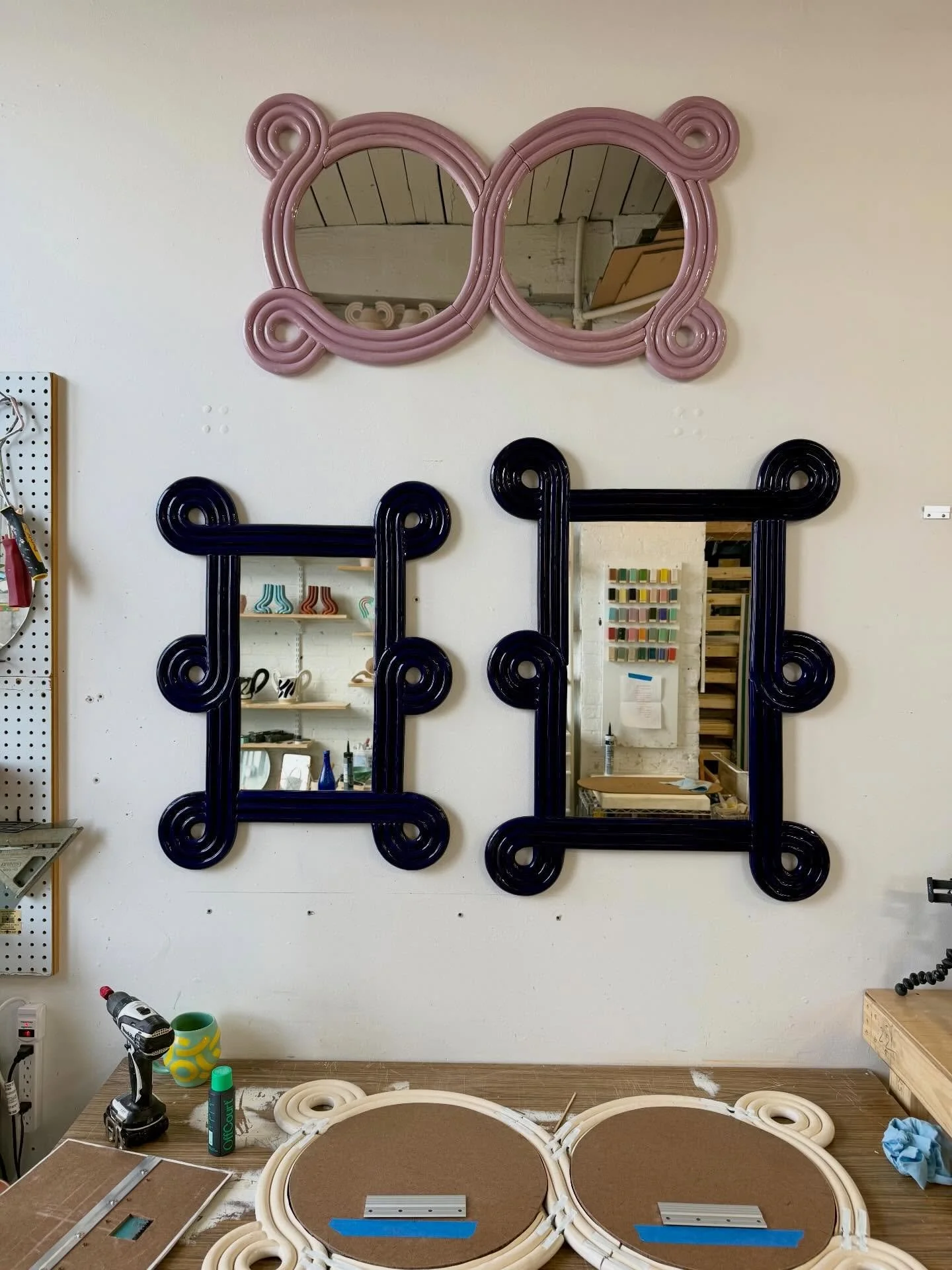 New, way bigger rectangular mirror for a client in Rhode Island.

The one on the right is 28&rdquo; x 37&rdquo; and is custom. Excited to make bigger ones too!!