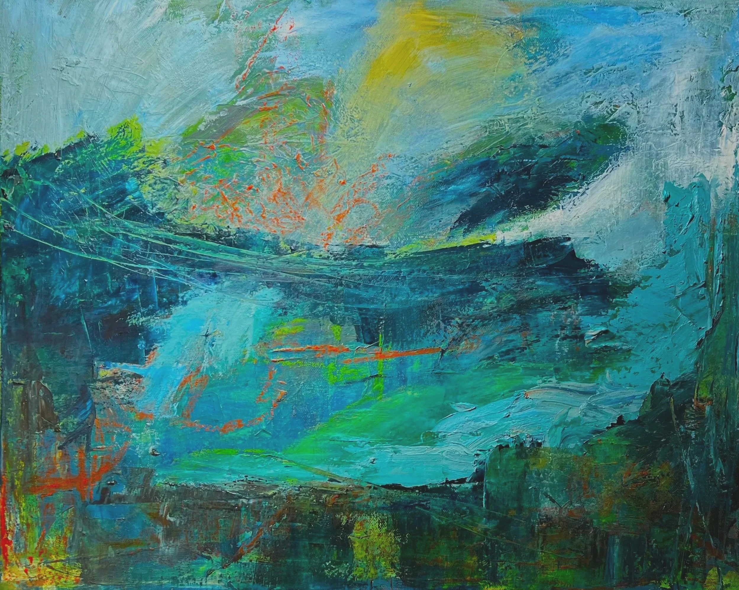 Inside the Wave, oil, 16" x 20" 