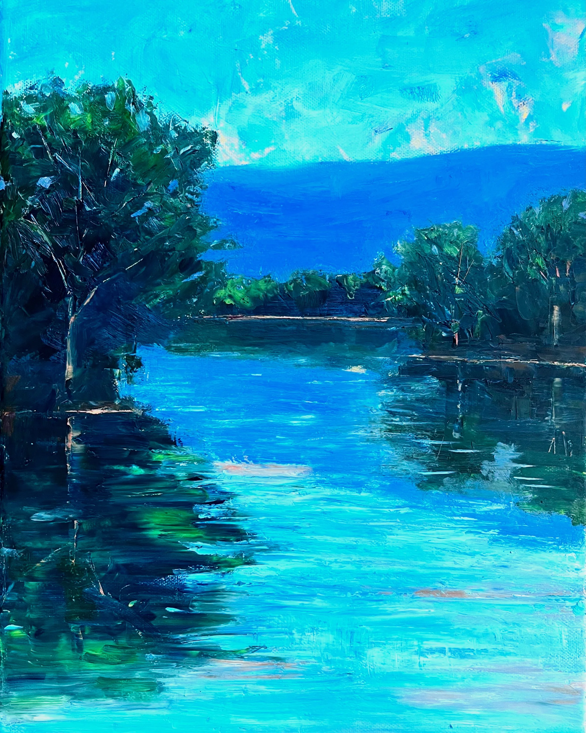 River Reflections. oil, 11" x 14" 
