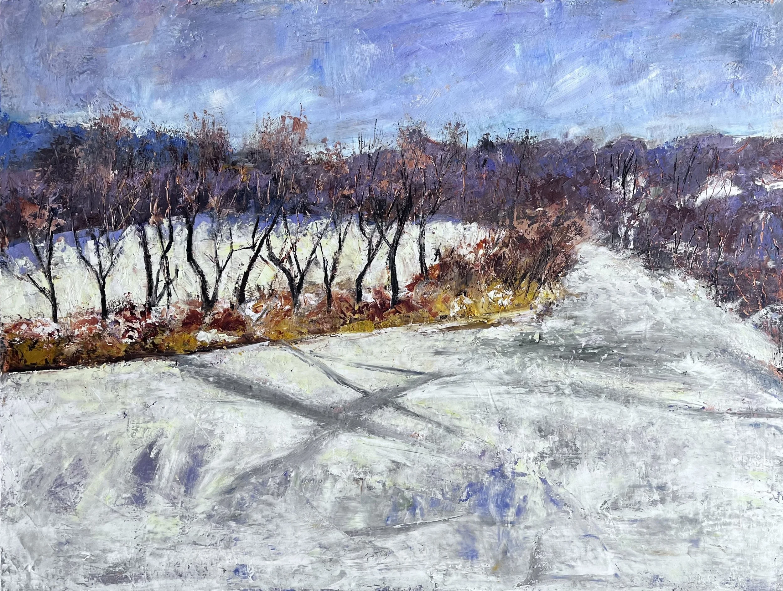 Frozen River, oil, 24" x 36" 