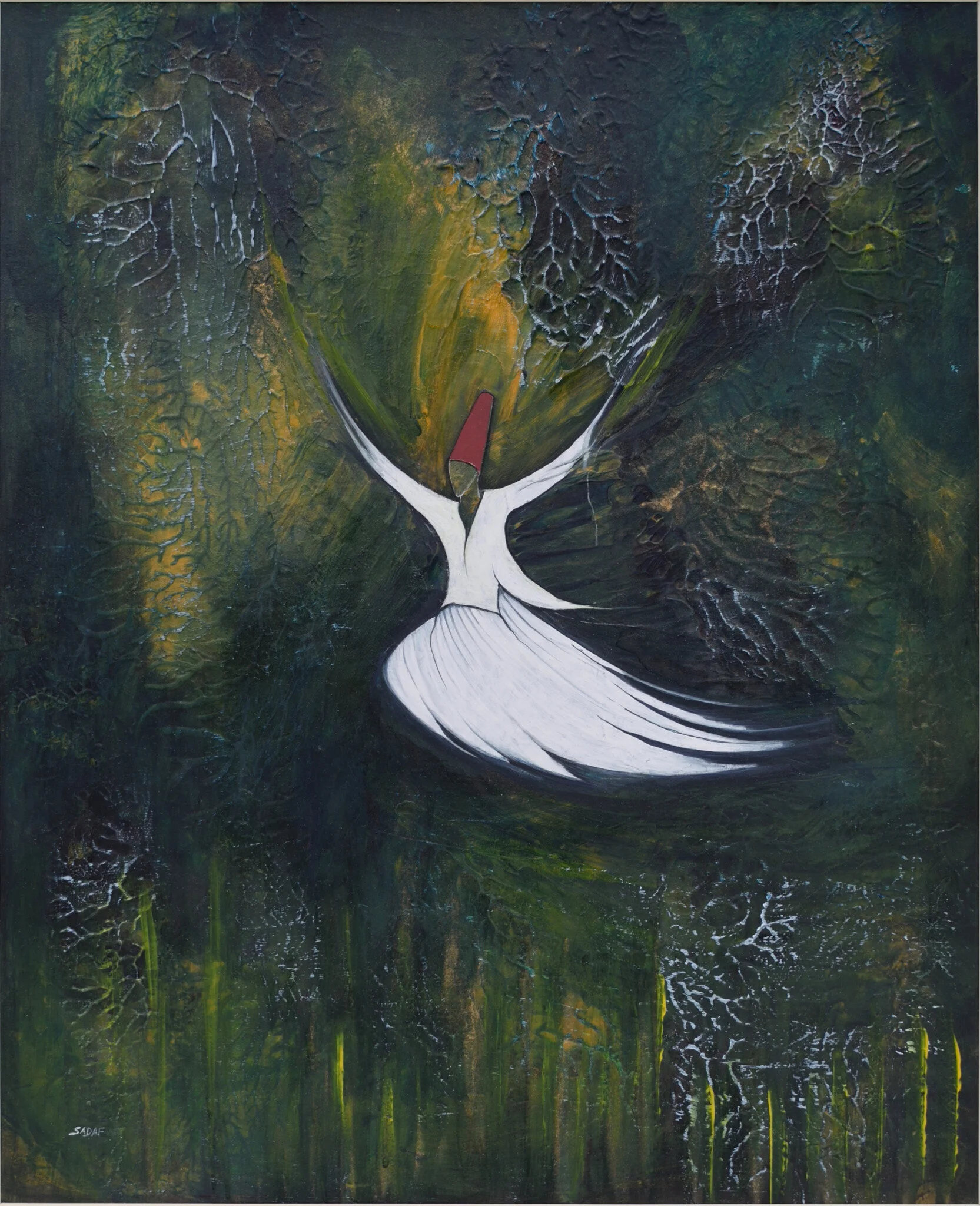 journey of a whirling dervish 04 contemporary miniature painting mixed media on hand made paper fine art