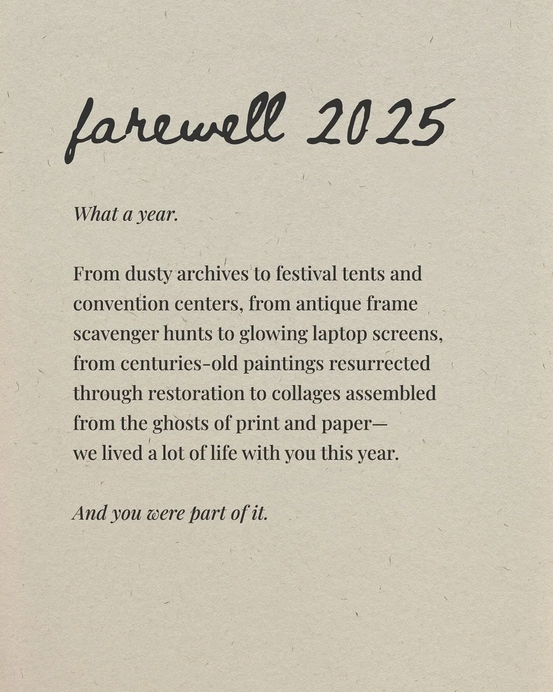 Waving farewell to another year with gratitude. 🖤