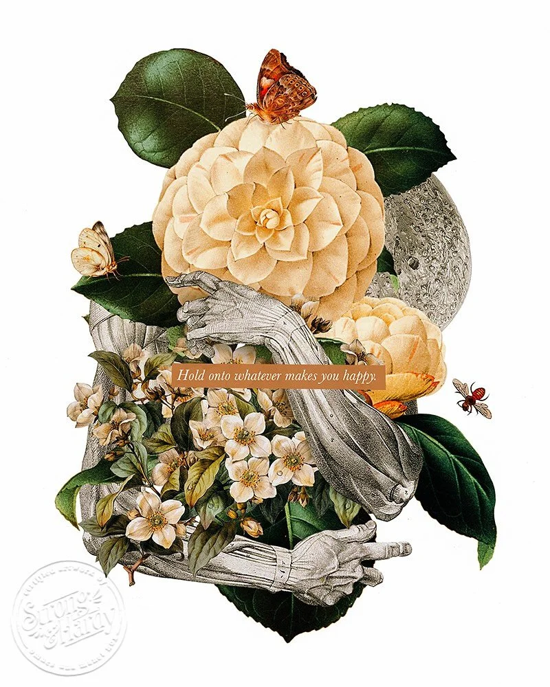 &ldquo;Everything I&rsquo;ve ever let go of has claw marks on it.&rdquo; &mdash;David Foster Wallace

&bull; &bull; &bull;

Bounty is a digital collage created using multiple historical images:

Muscles of the shoulder, arm and hand- two figures of &