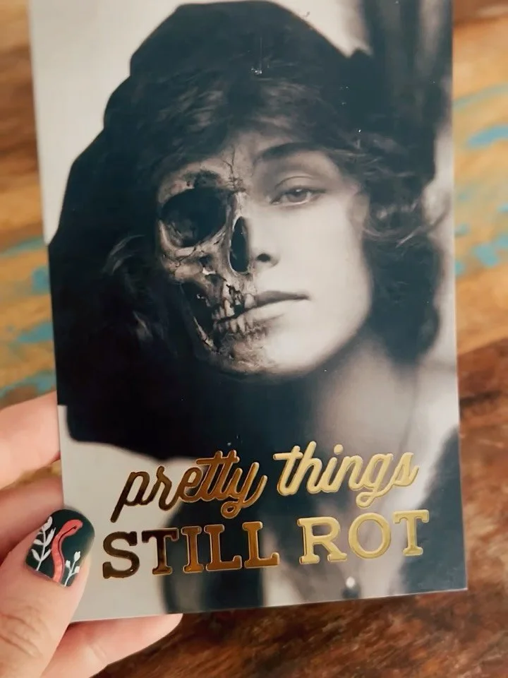 Some more postcards; these ones have fancy gold embossed type. 🤩 You&rsquo;ll find these in our shop or at an upcoming @odditiesandcuriositiesexpo 🖤 

Come find us at:

👉 Indianapolis 
👉 Tulsa 
👉 St. Louis 
👉 Minneapolis
👉 New Orleans 
👉 Detr